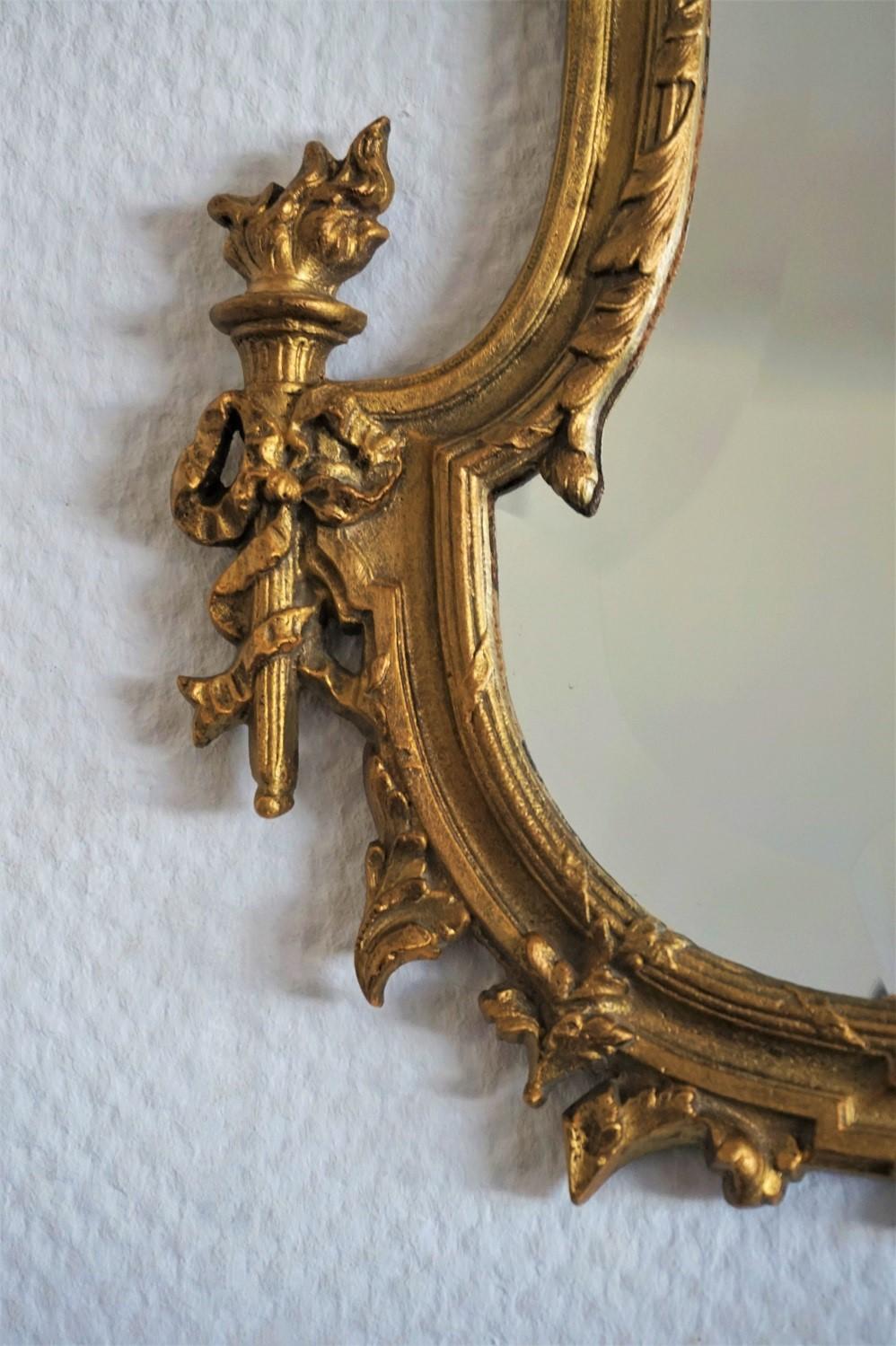 19th Century French Louis XV Style Gilt Bronze and Faceted Crystal Glass Mirror For Sale 3