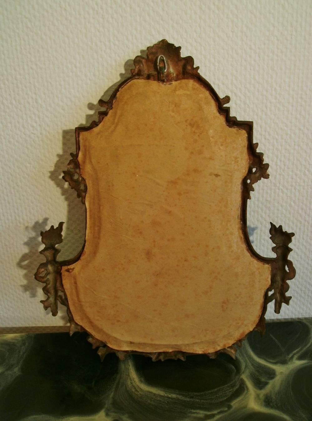 19th Century French Louis XV Style Gilt Bronze and Faceted Crystal Glass Mirror For Sale 5
