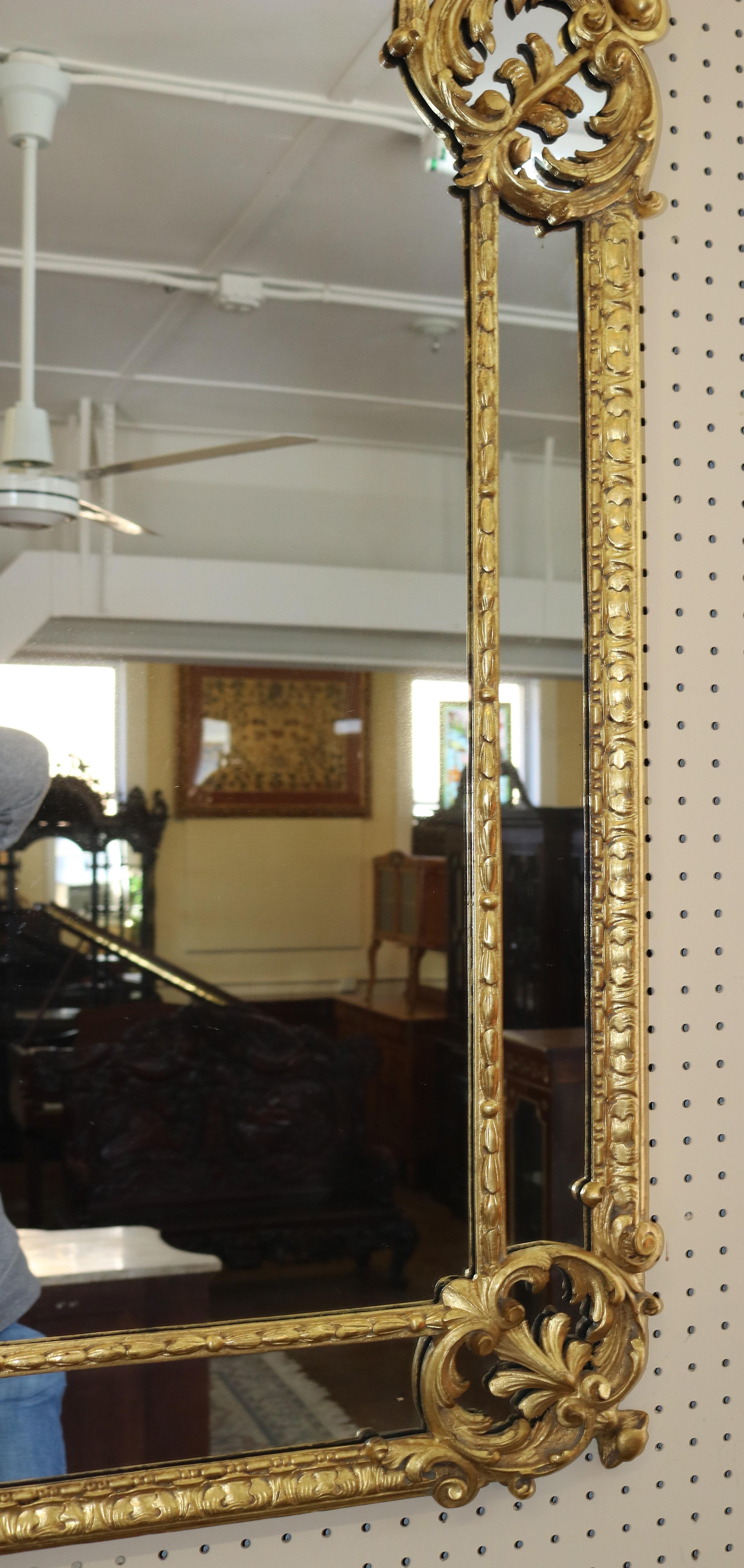 19. Jahrhundert Französisch Louis XV Stil vergoldet geschnitzt Spiegel  im Angebot 4