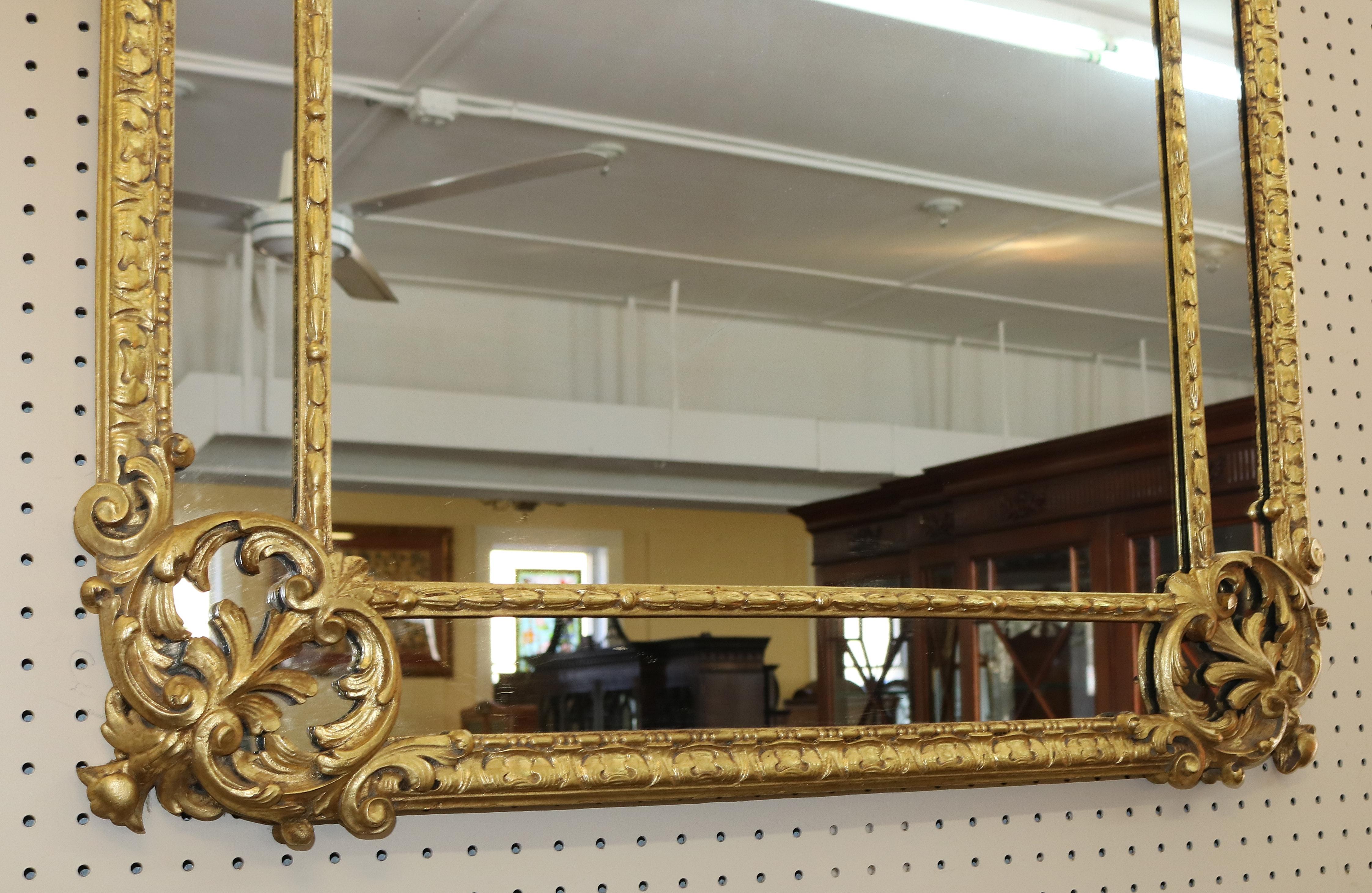 19th Century French Louis XV Style Gilt Carved Mirror  For Sale 7
