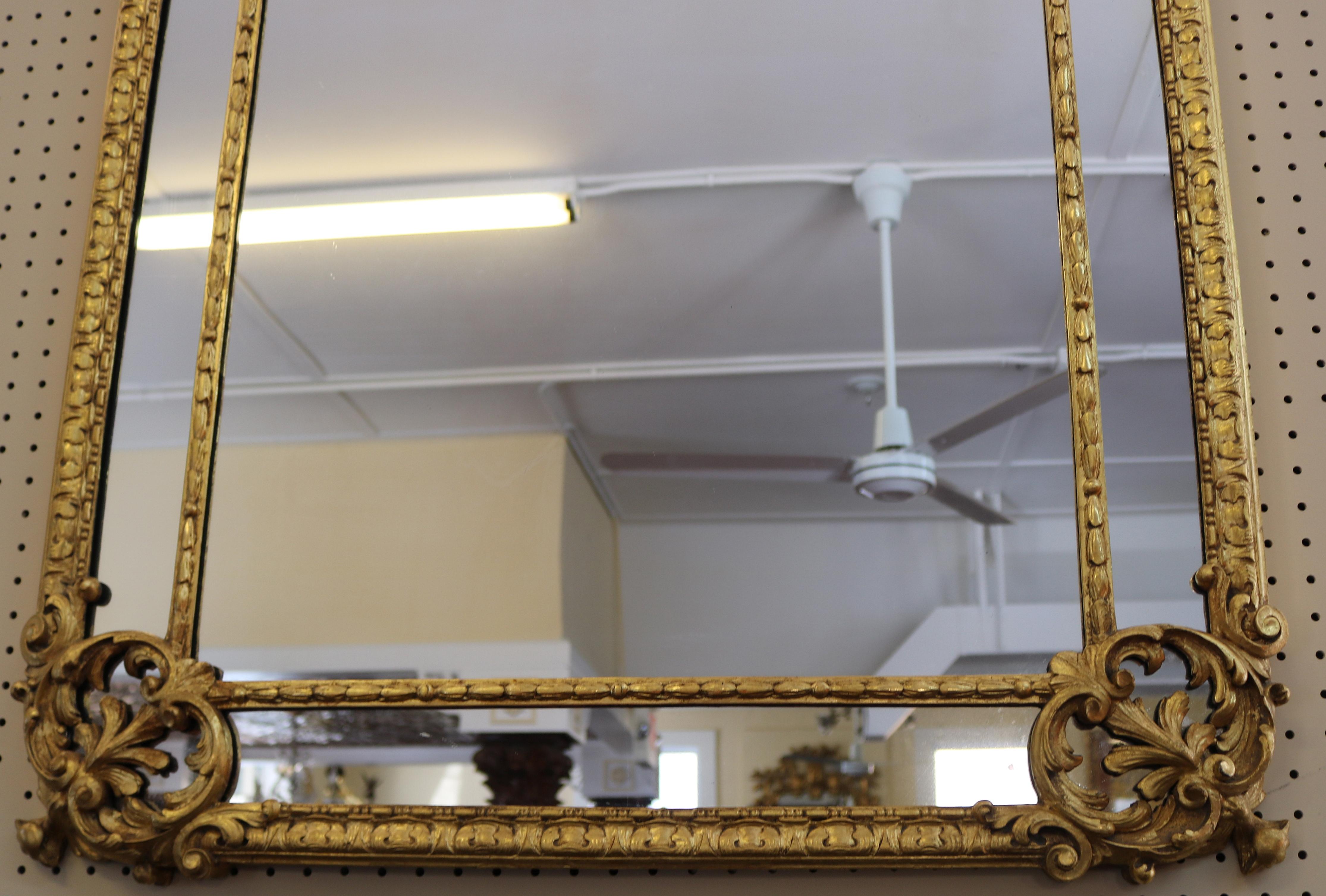 19th Century French Louis XV Style Gilt Carved Mirror  For Sale 10