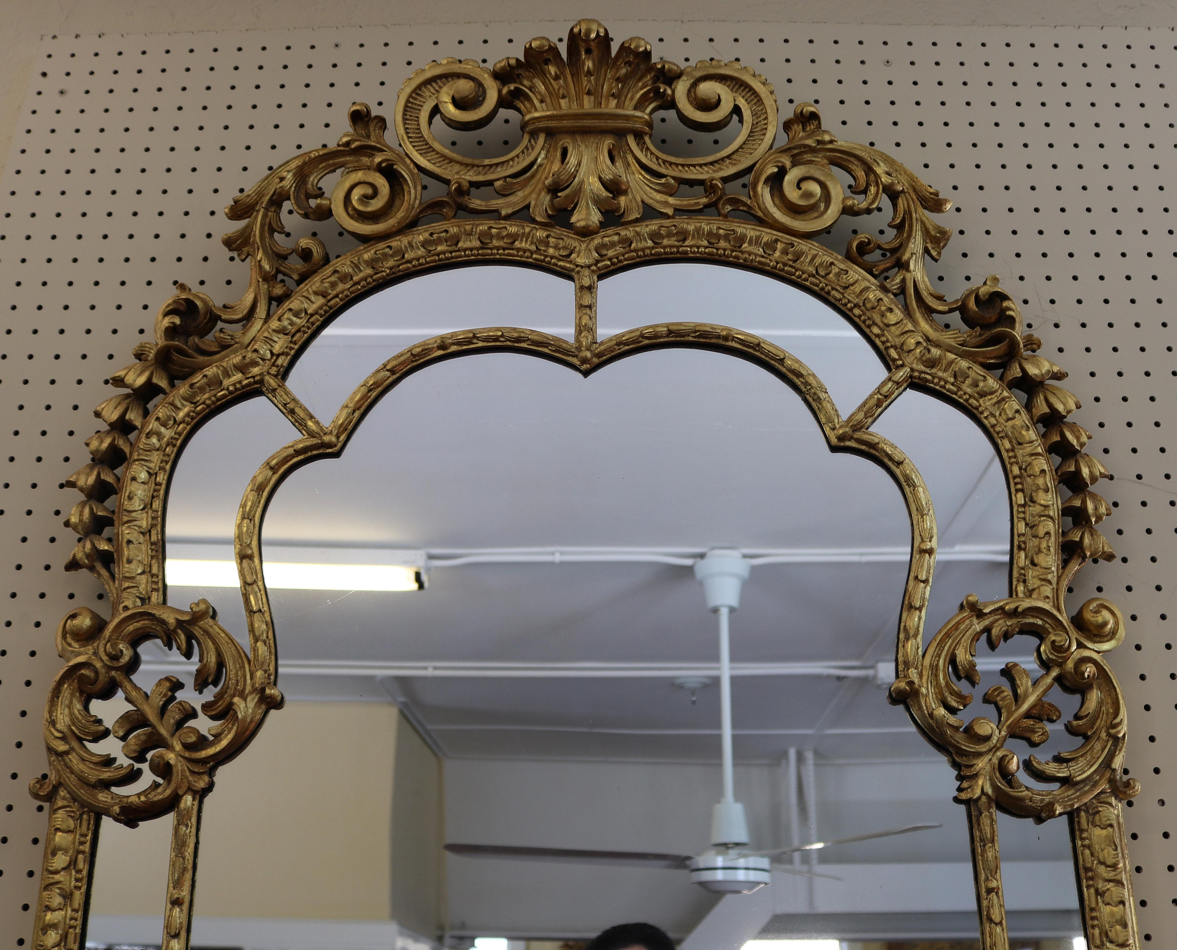 Mid-19th Century 19th Century French Louis XV Style Gilt Carved Mirror  For Sale