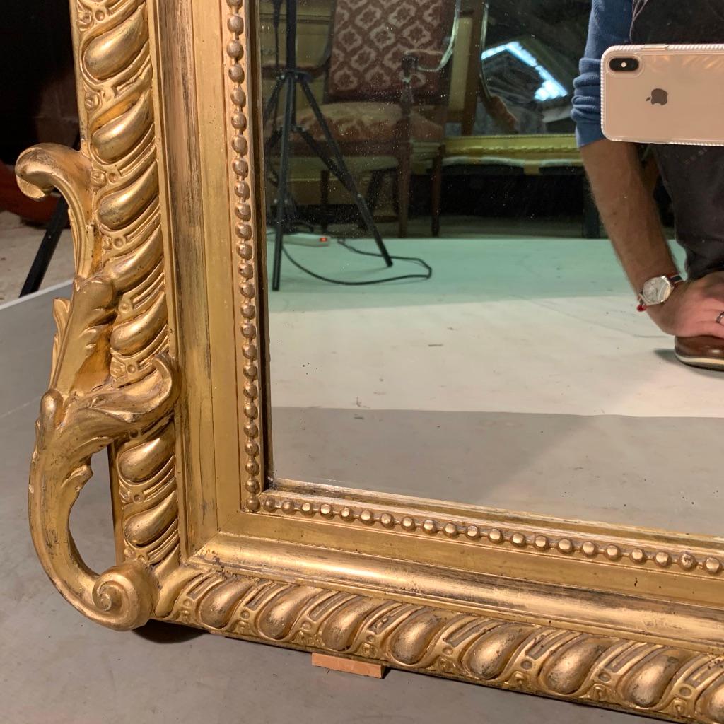 19th Century French Louis XV Style Gilt Overmantle Mirror with Original Glass 4