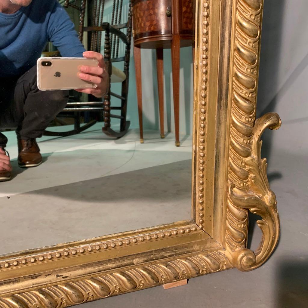 19th Century French Louis XV Style Gilt Overmantle Mirror with Original Glass 5