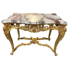 19th Century French Louis XV Style Giltwood Center Table