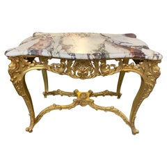 19th Century French Louis XV Style Giltwood Center Table
