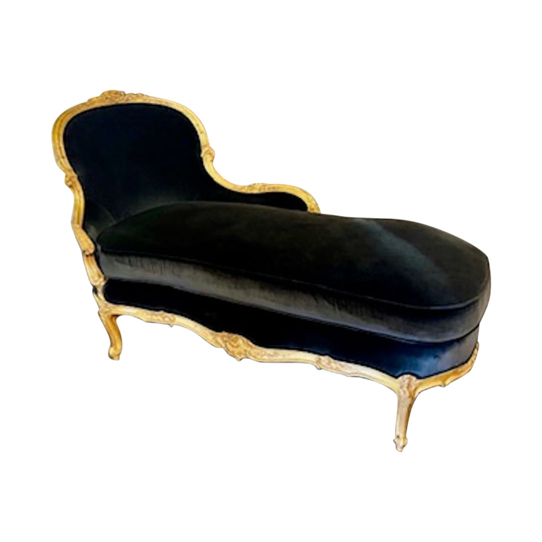 19th Century French Louis XV Style Giltwood Chaise Lounge