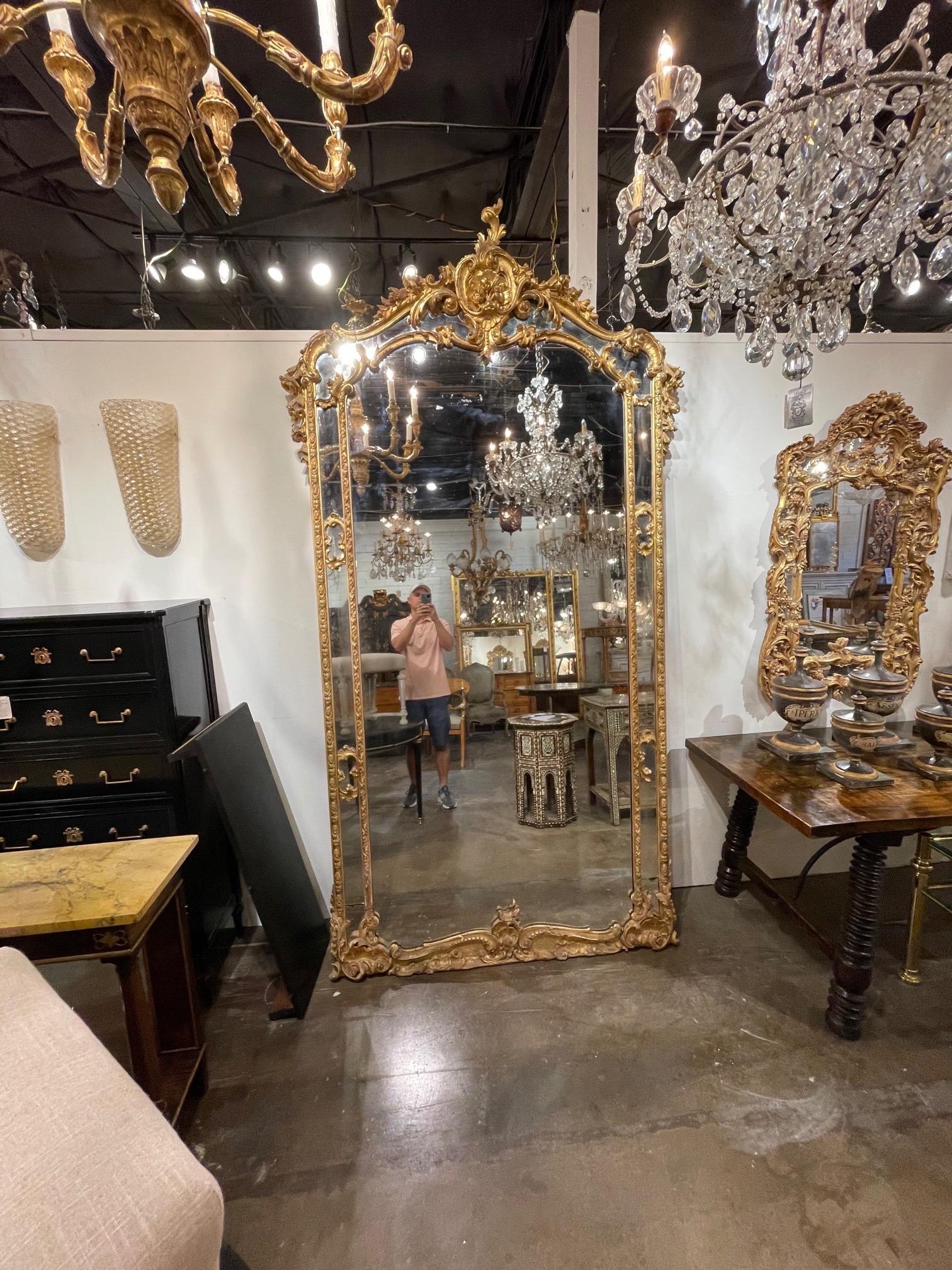 19th Century French Louis XV Style Giltwood Floor Mirror For Sale at ...