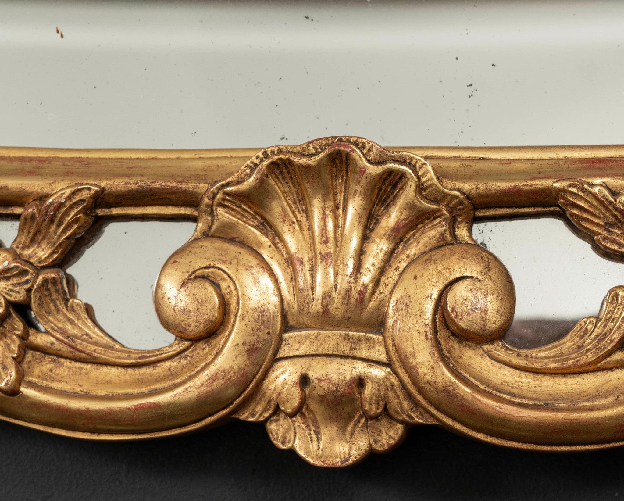 Specchio in legno dorato francese del XIX secolo in stile Luigi XV in vendita 1