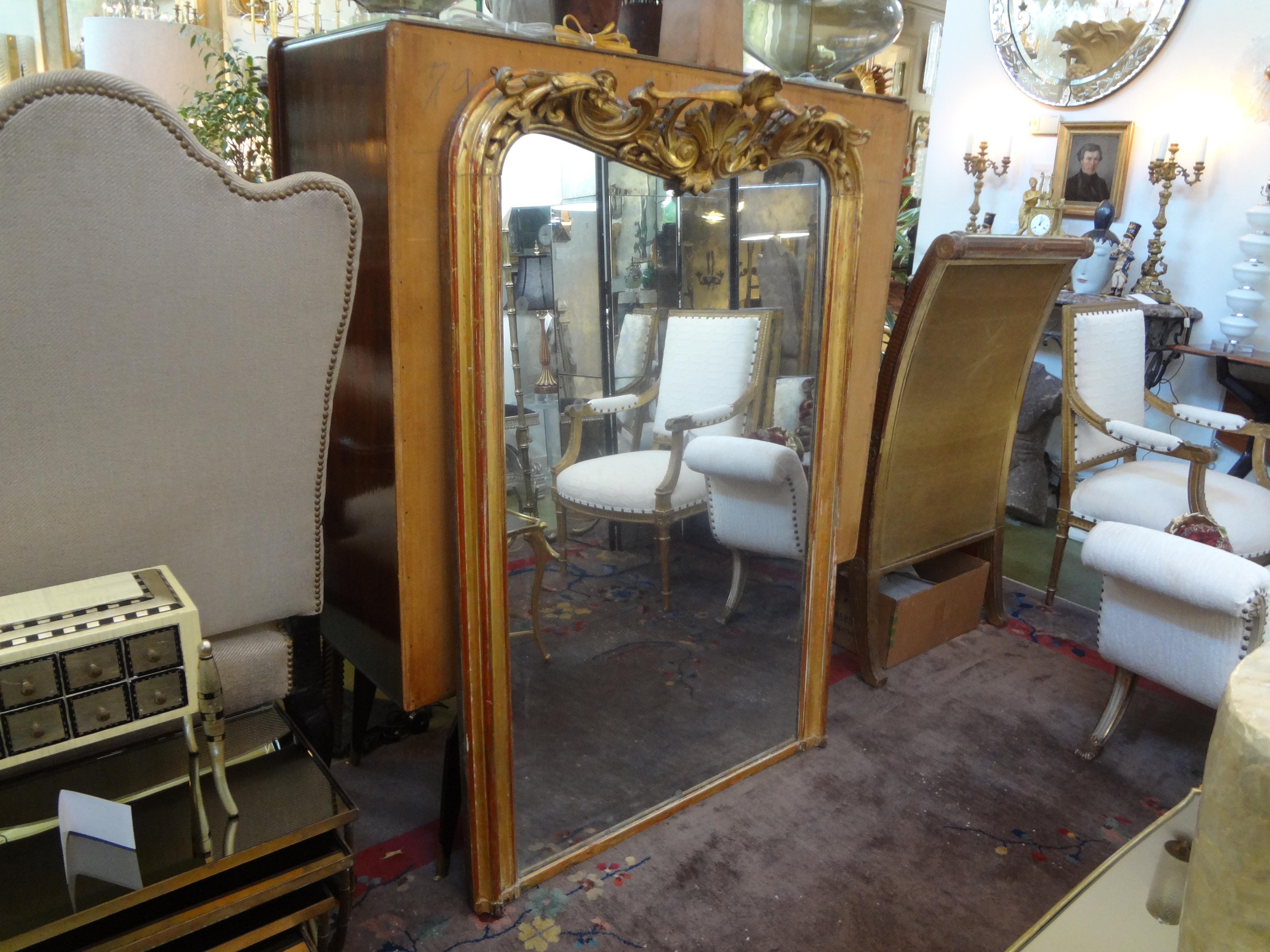 19th Century French Louis XV Style Giltwood Mirror 3