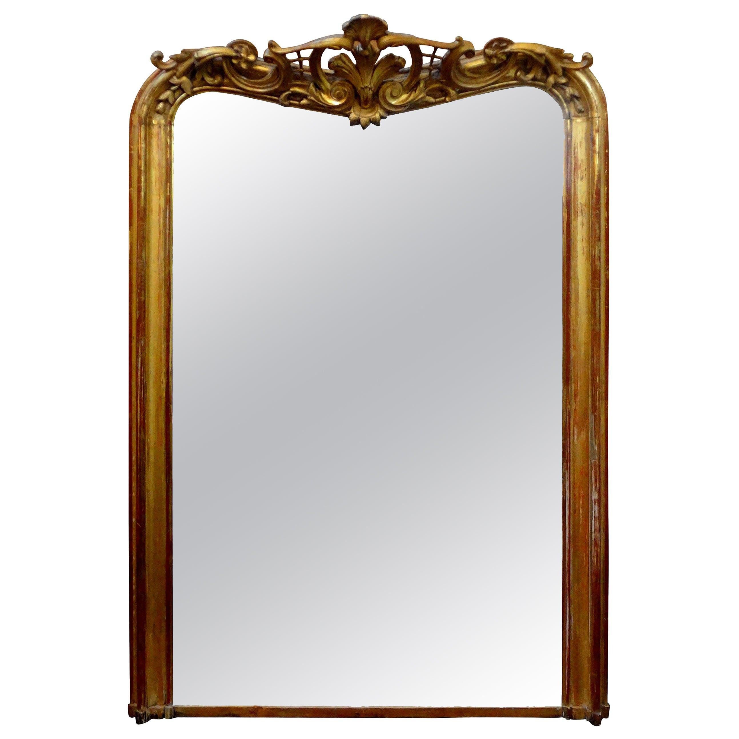 19th Century French Louis XV Style Giltwood Mirror