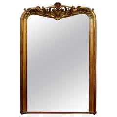 miroir en bois doré de style Louis XV français du 19ème siècle