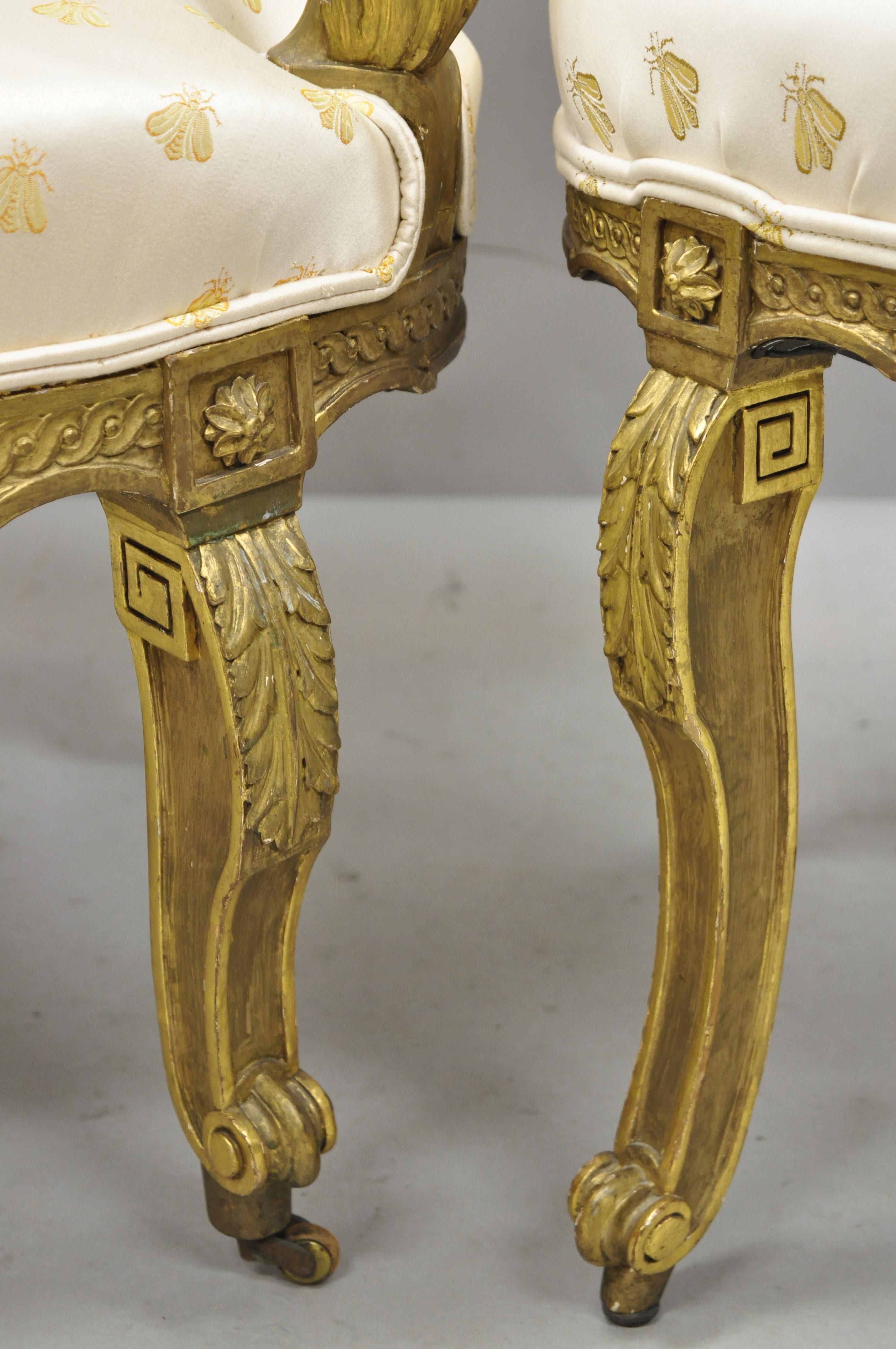 19th Century French Louis XV Style Gold Giltwood 3-Piece Parlor Salon Suite For Sale 6