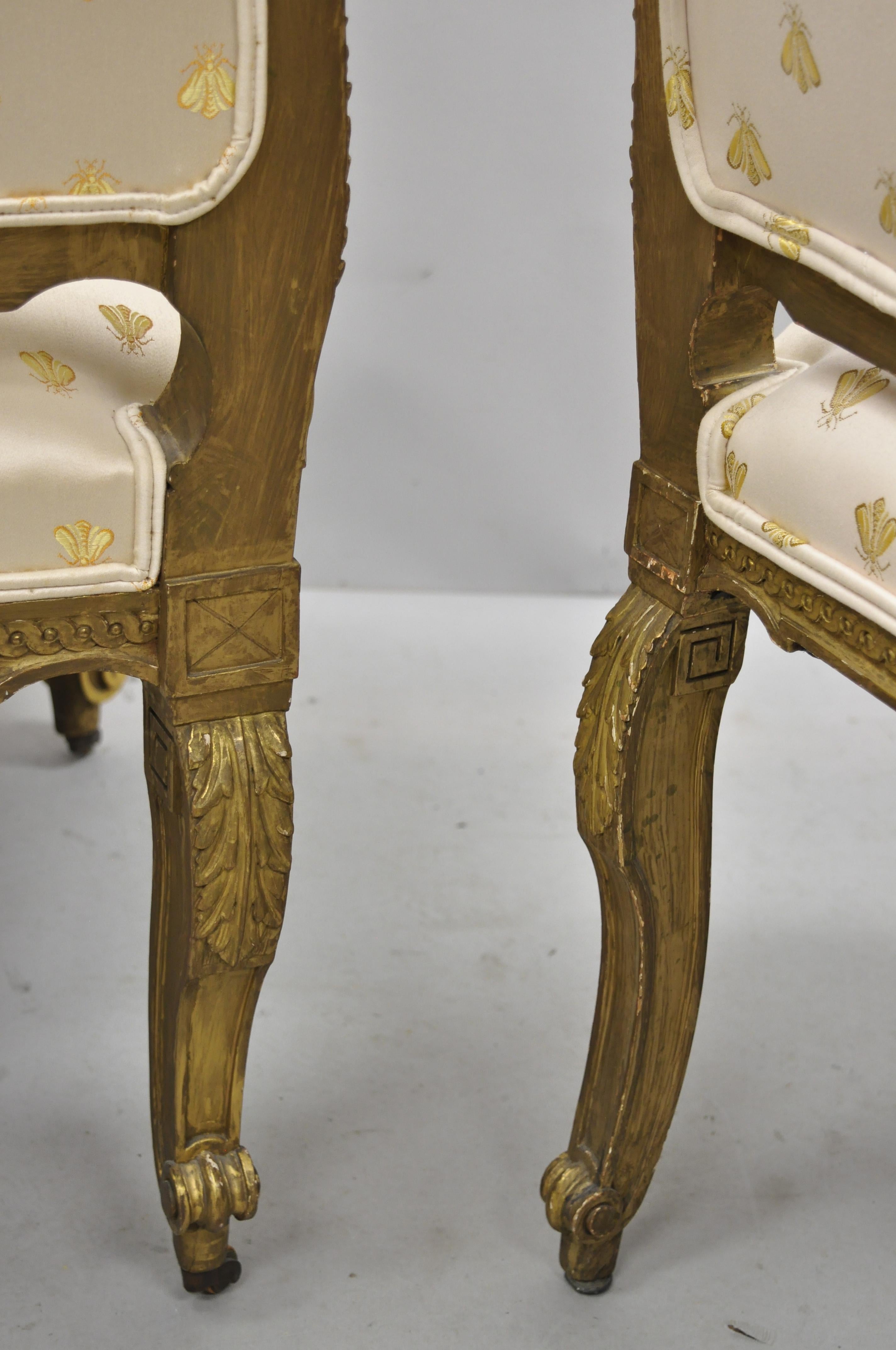 19th Century French Louis XV Style Gold Giltwood 3-Piece Parlor Salon Suite For Sale 3