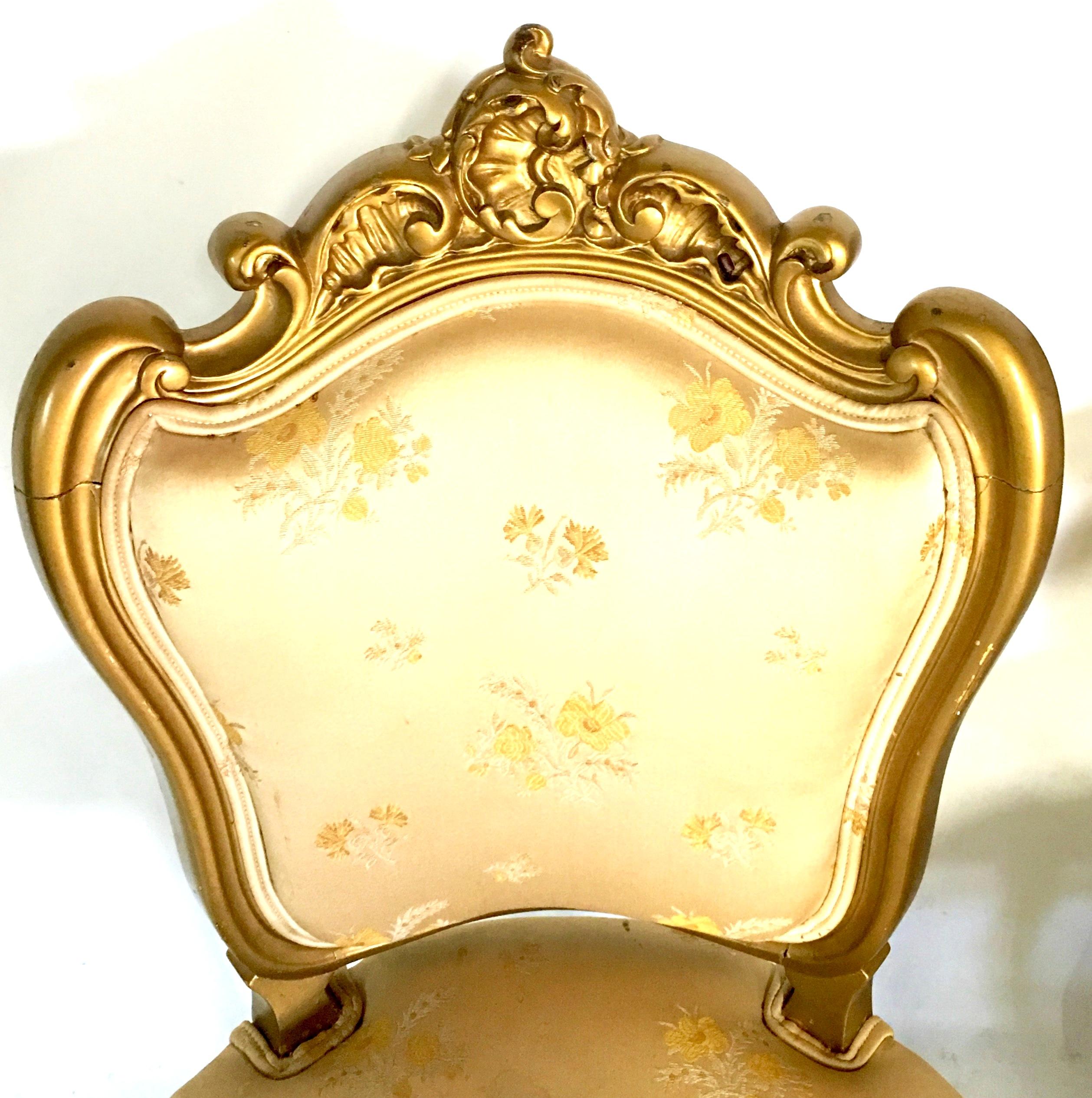 19th Century French Louis XV Style Gold Giltwood Three-Piece Rolling Parlor Set For Sale 2
