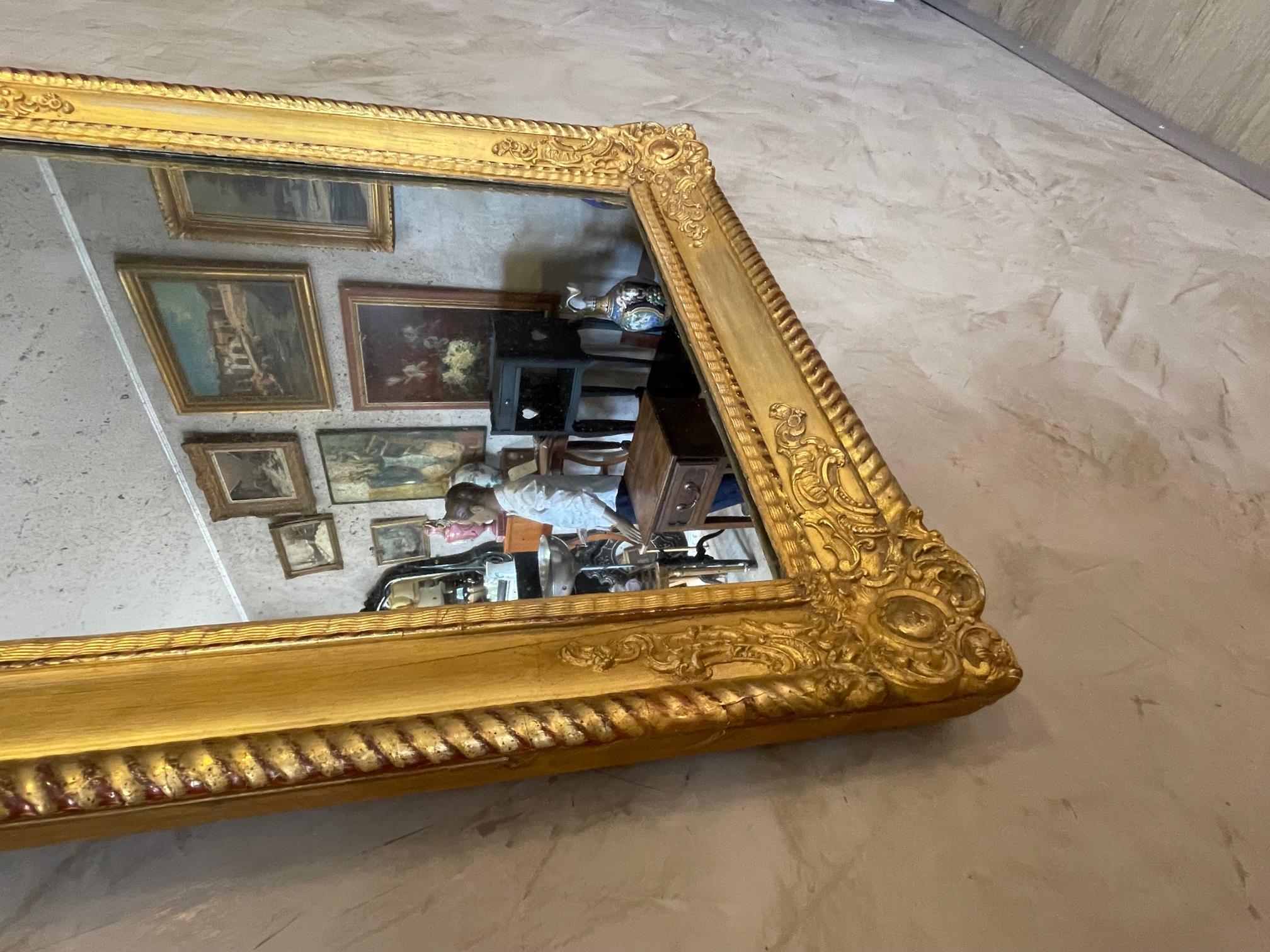 19th Century French Louis XV Style Golden Stuc and Wood Mirror 4