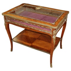 Vitrine de bijouterie en bois de roi de style Louis XV du 19e siècle