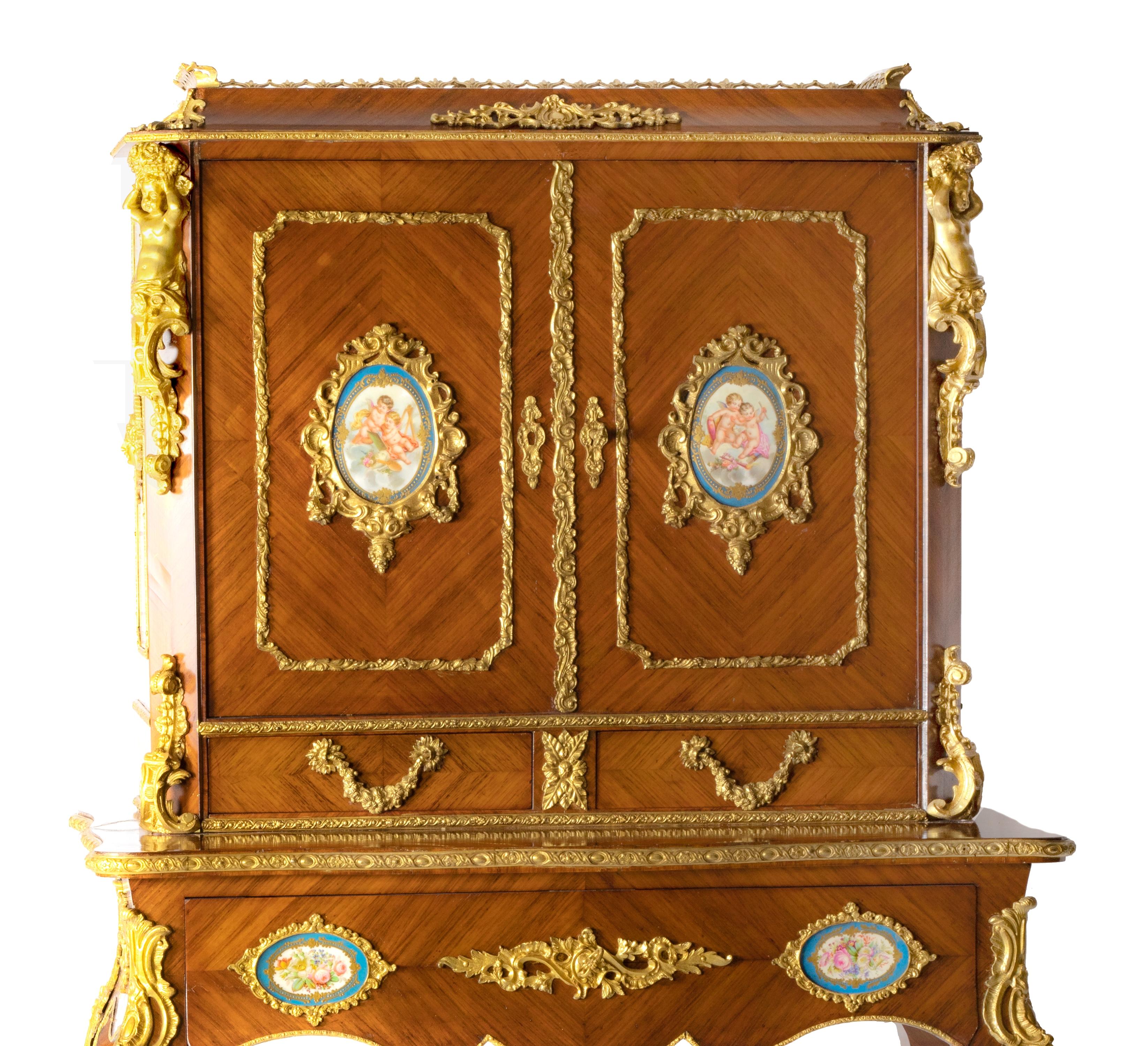 19th Century French Louis XV Style Bonheur du Jour For Sale 3