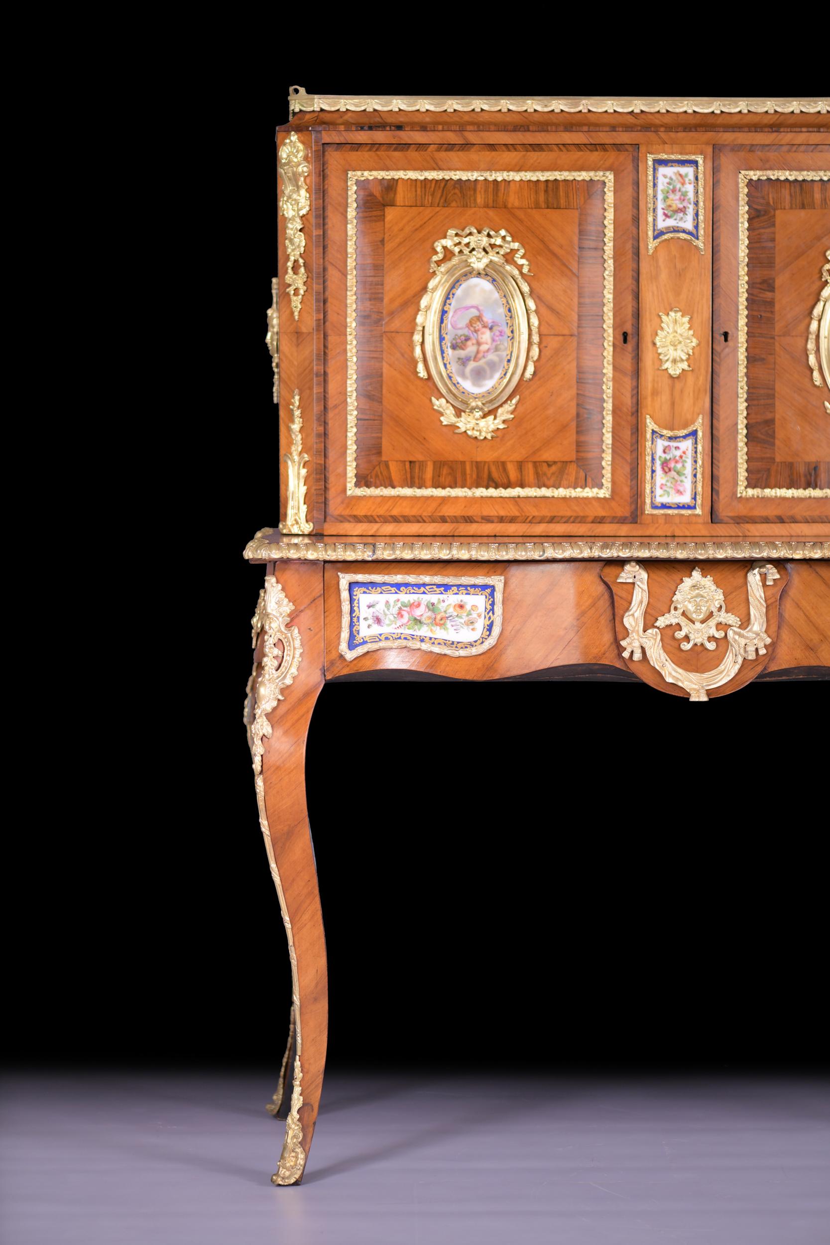 19th Century French Louis XV Style Kingwood & Ormolu Mounted Bonheur Du Jour For Sale 2