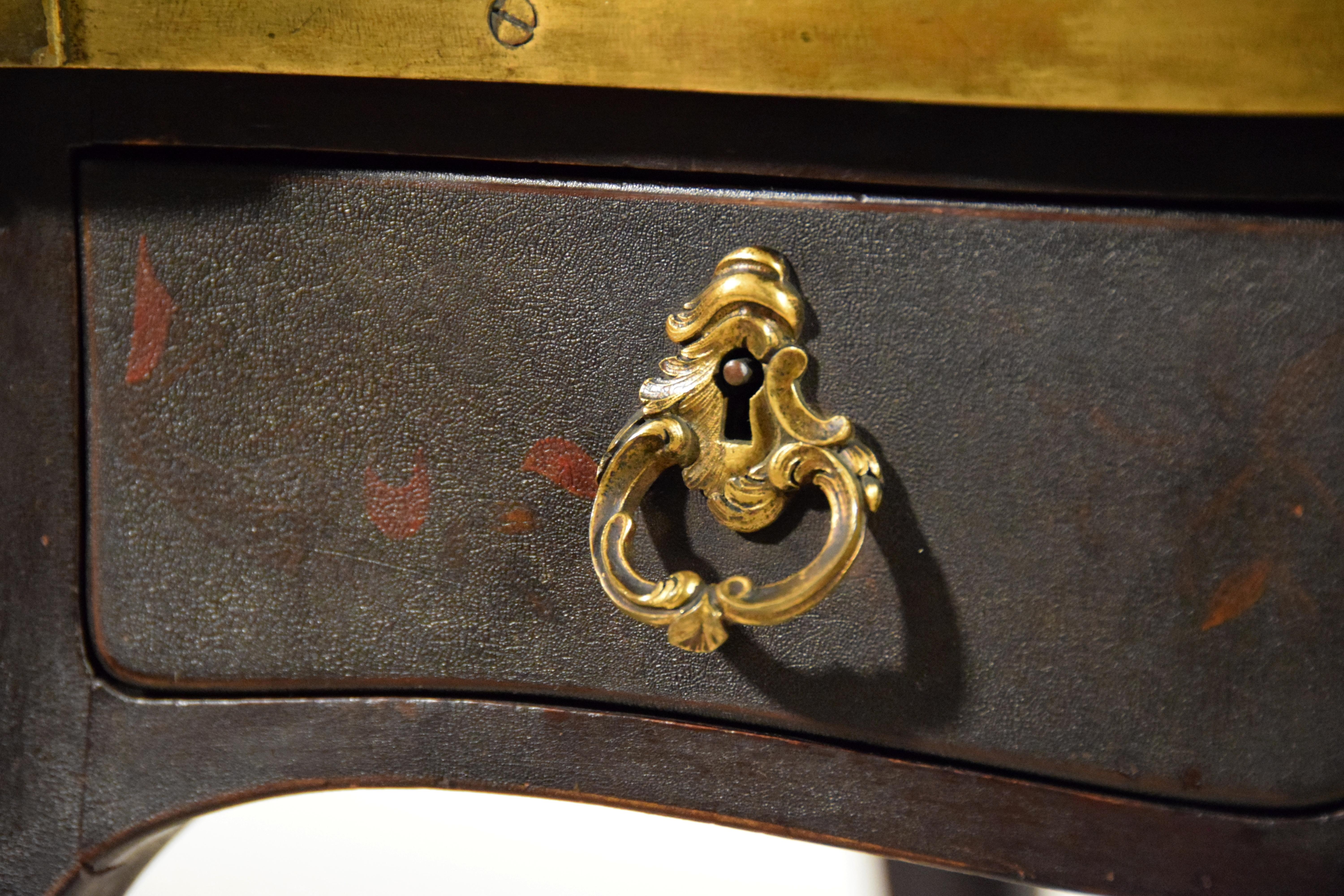 19th Century, French Louis XV Style, Lacquered Wood Desk For Sale 16