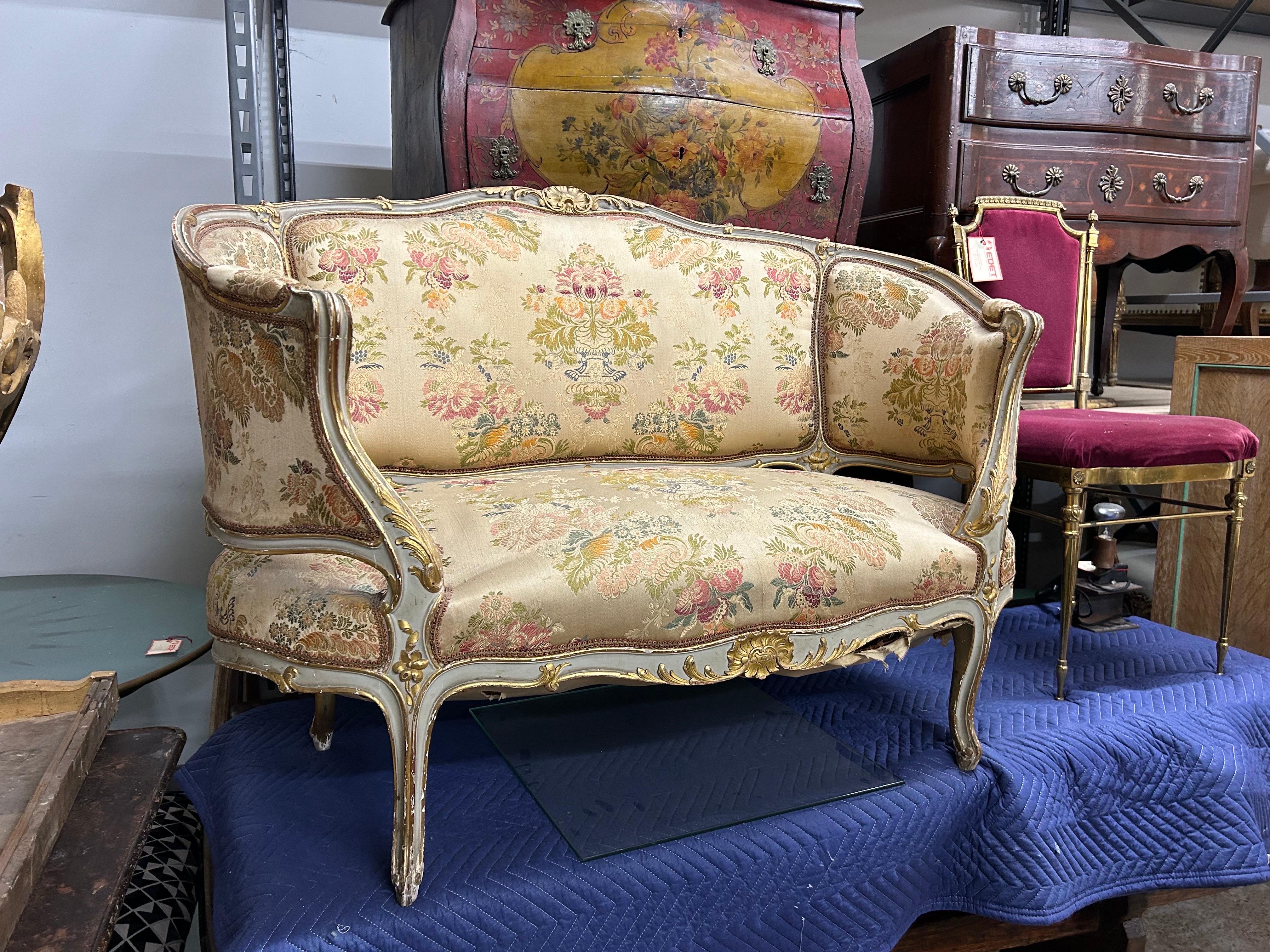 Causeuse française du 19ème siècle de style Louis XV en vente 5