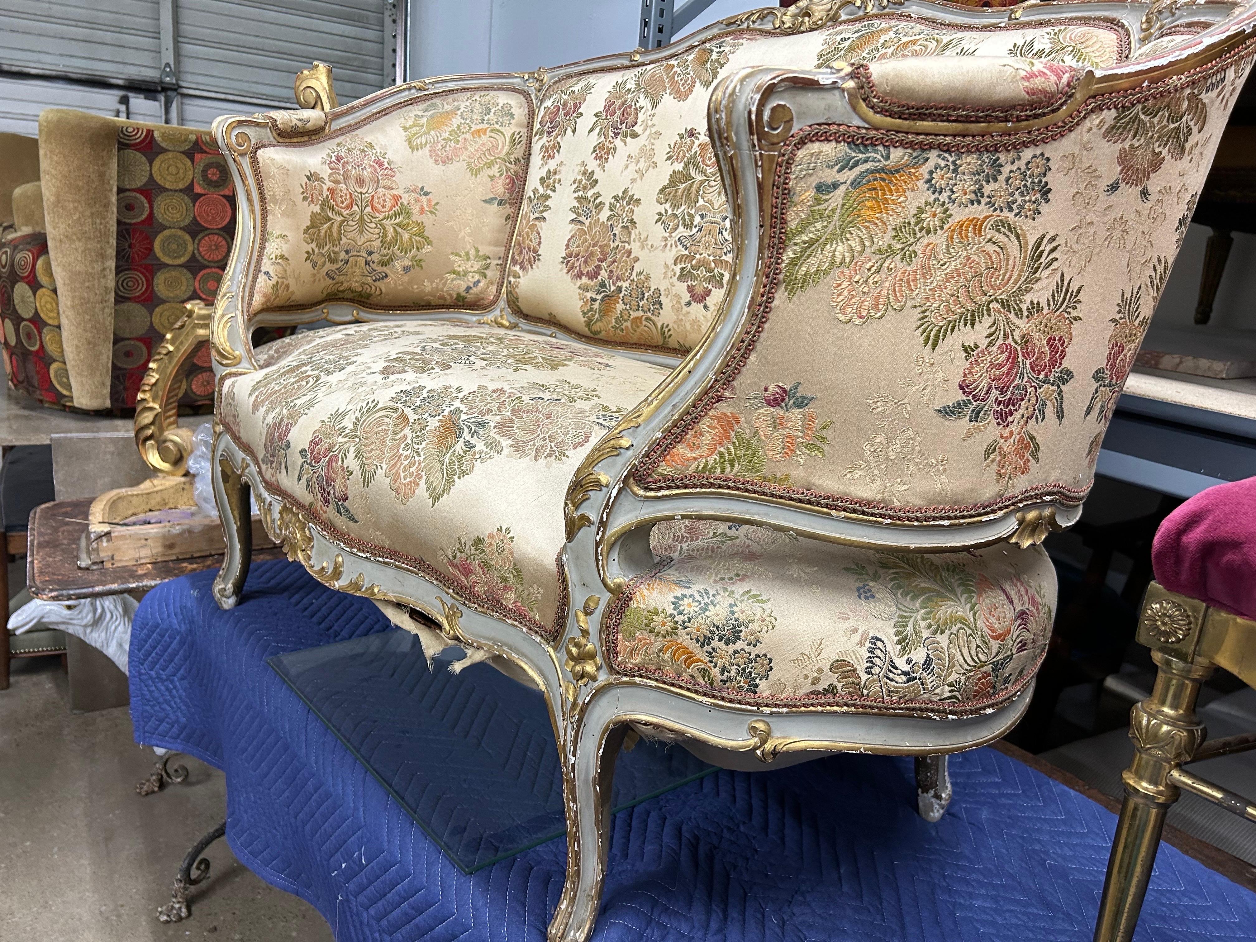 Causeuse française du 19ème siècle de style Louis XV en vente 2