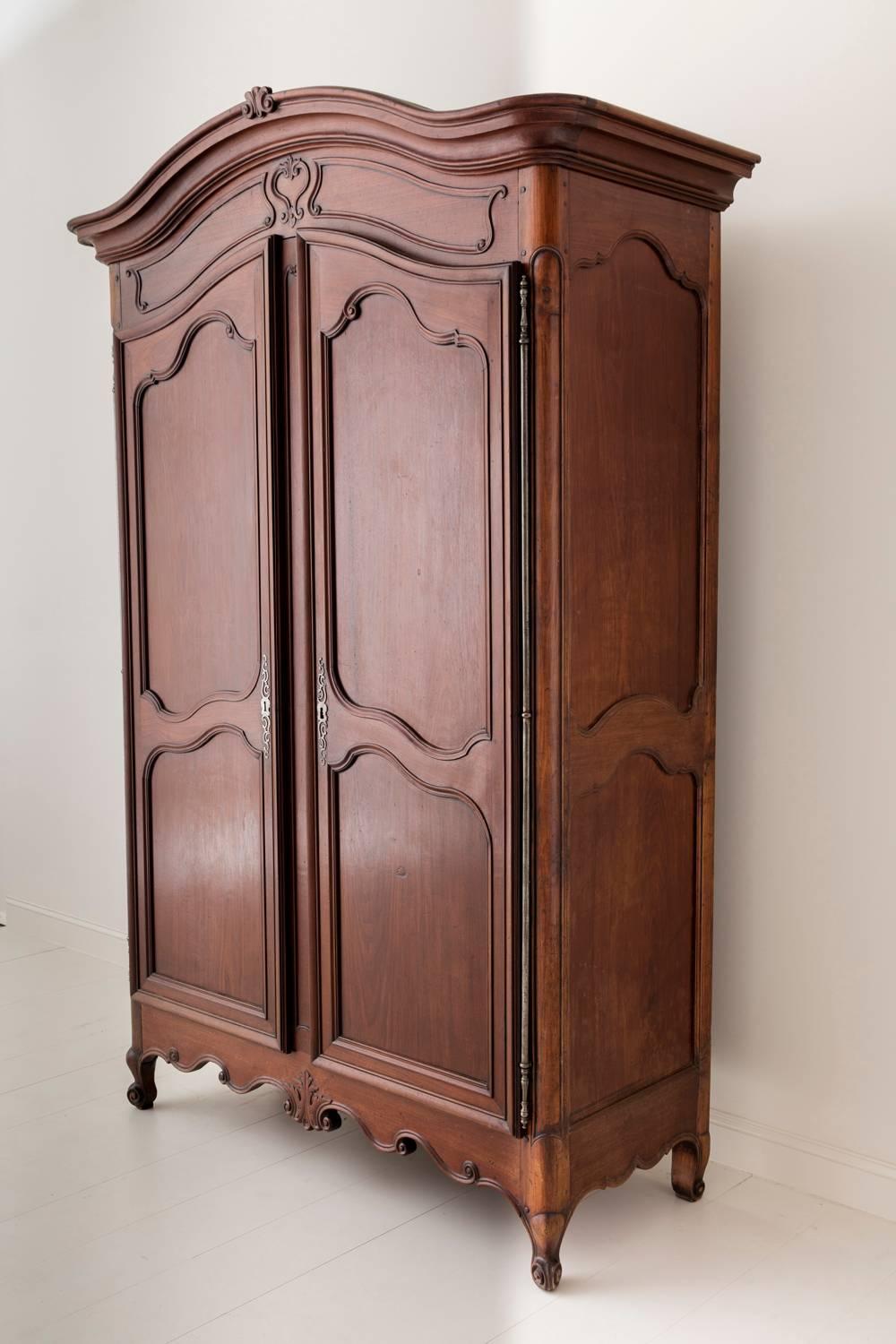Hand-Crafted 19th Century French Louis XV Style Mahogany Armoire