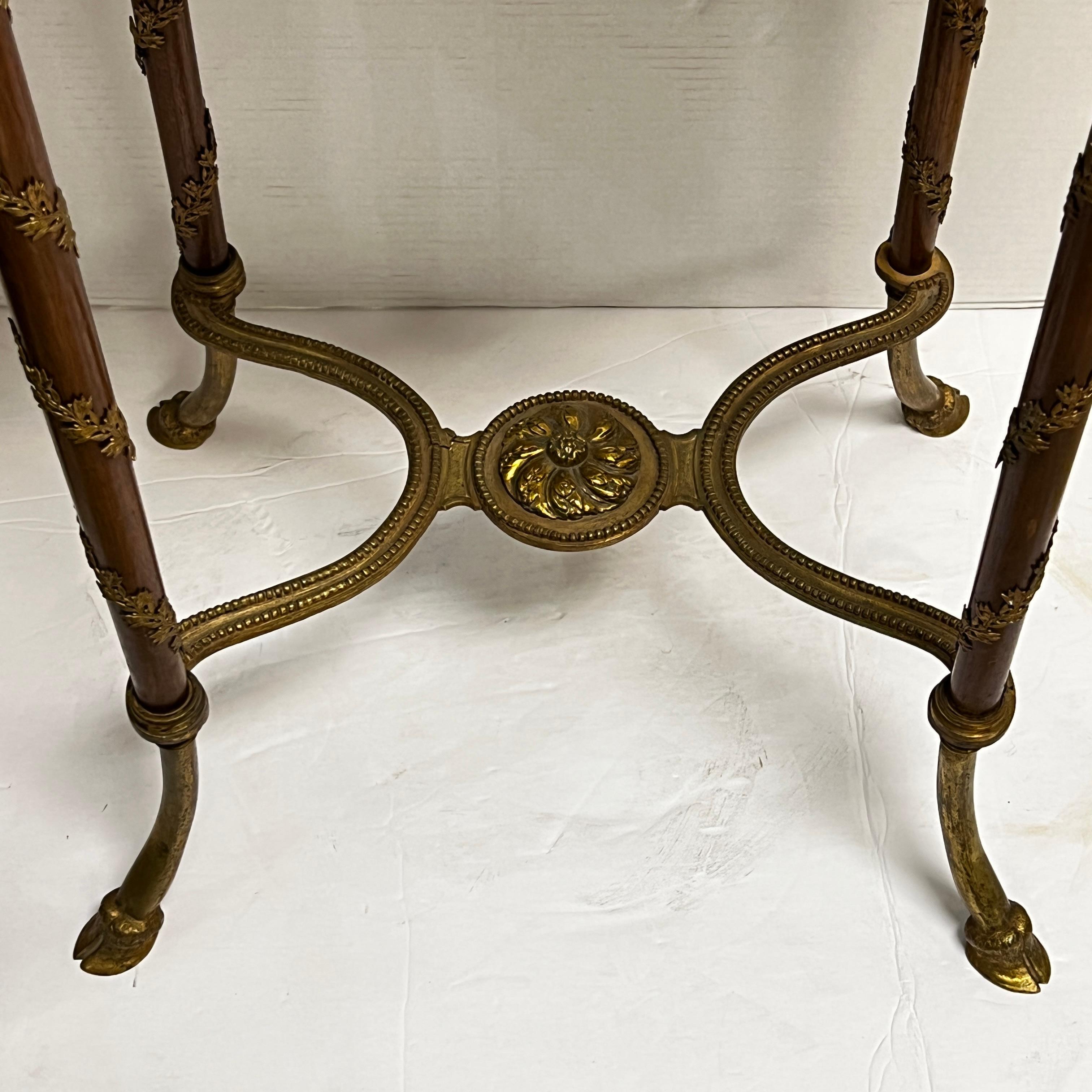 19th Century French Louis XV Style Marble and Bronze Side Table For Sale 1