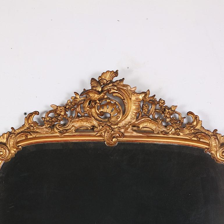 Gold Leaf 19th Century French Louis XV Style Mirror Napoleon III, France