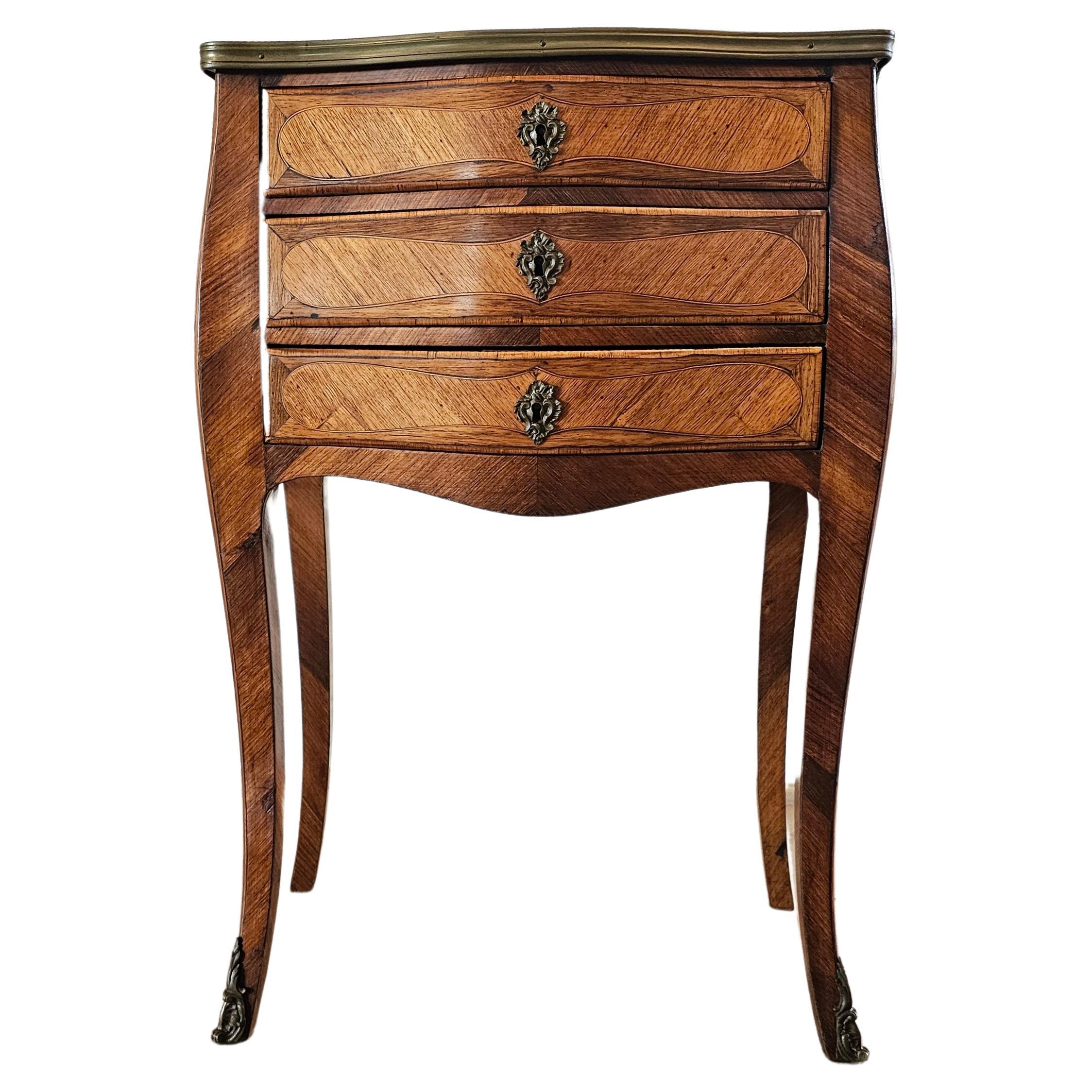 19th Century French Louis XV Style Nightstand Table For Sale