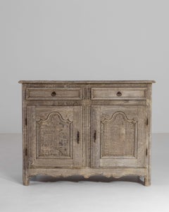19th Century French Louis XV Oak Buffet with Serpentine Design
