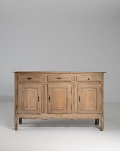 19th Century French Louis XV Style Oak Buffet with Brass Hardware