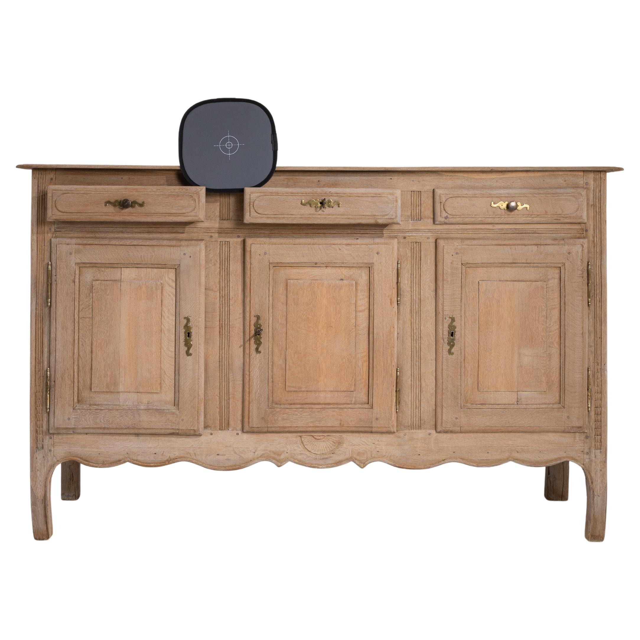 19th Century French Louis XV Style Oak Buffet For Sale