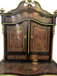 19th Century French Louis XV Style Ormolu Mounted Boulle Secretary Desk