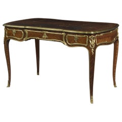 19th Century French Louis XV Style Ormolu Mounted Kingwood Bureau Plat