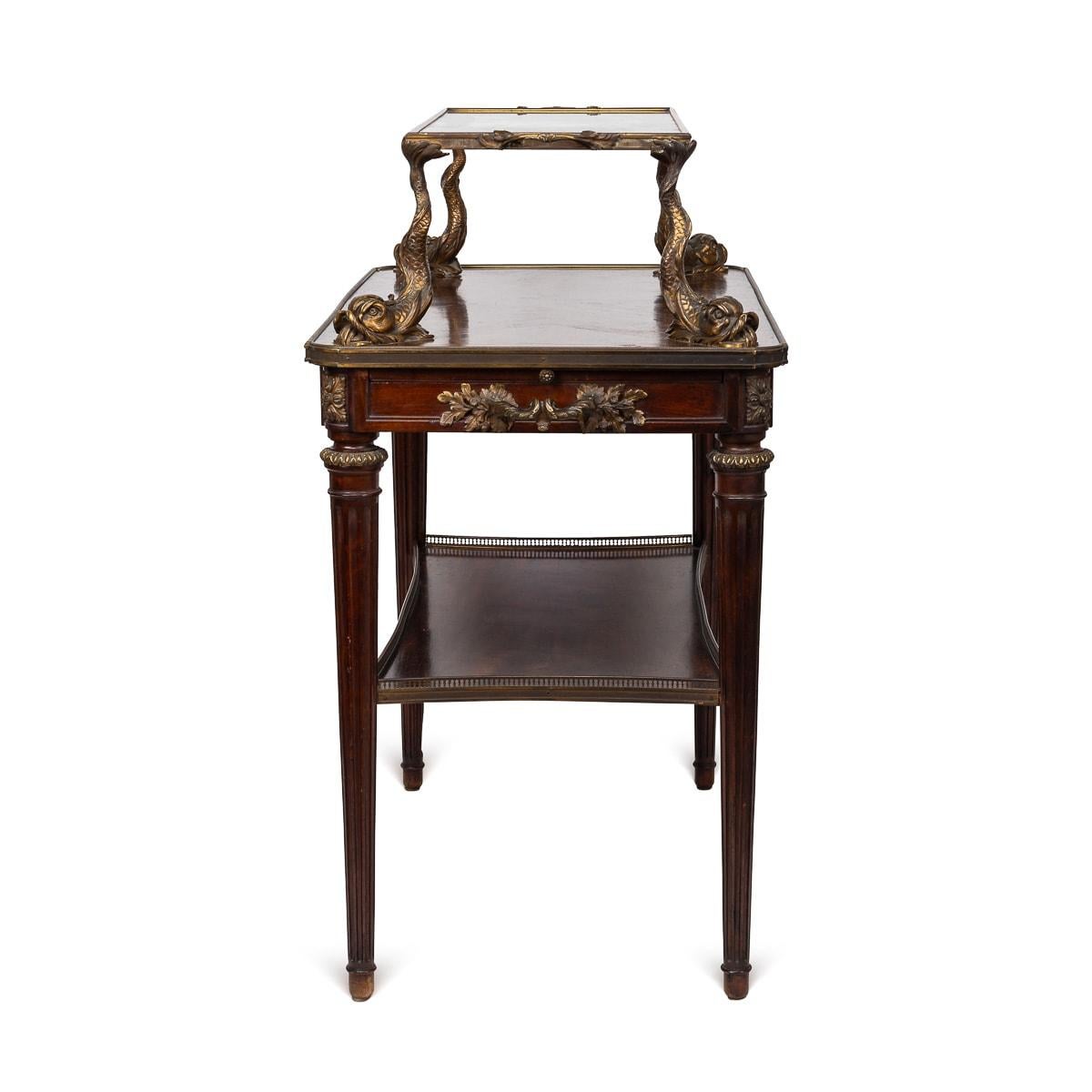 19th Century French Louis XV Style Ormolu Mounted Tea Table & Tray c.1880 For Sale 1