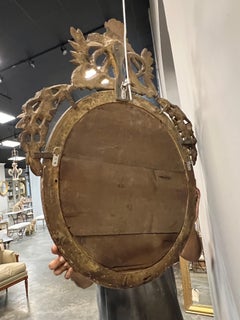 19th Century French Louis XV Style Oval Gold Gilt Mirror