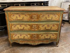 19th Century French Louis XV Style Painted Commode