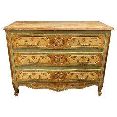 Antique 19th Century French Louis XV Style Painted Commode