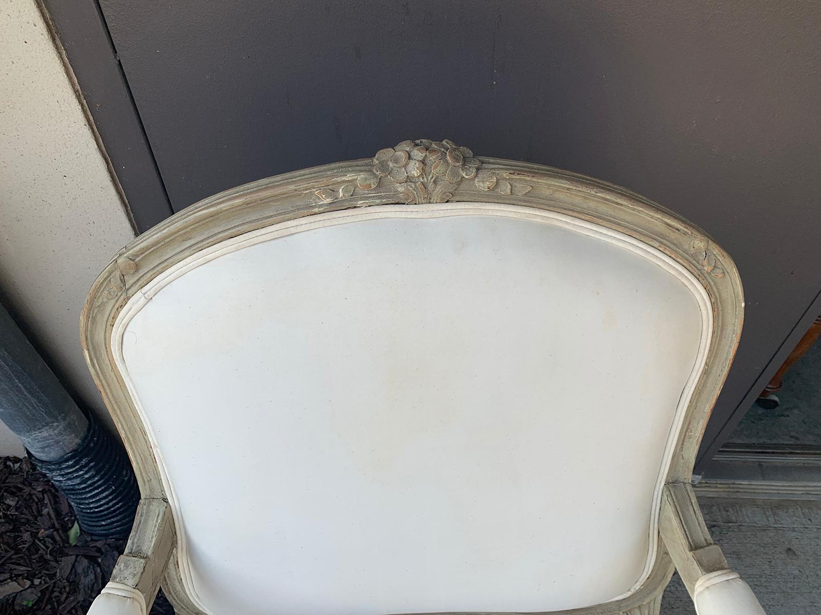 19th Century French Louis XV Style Painted Fauteuil 3