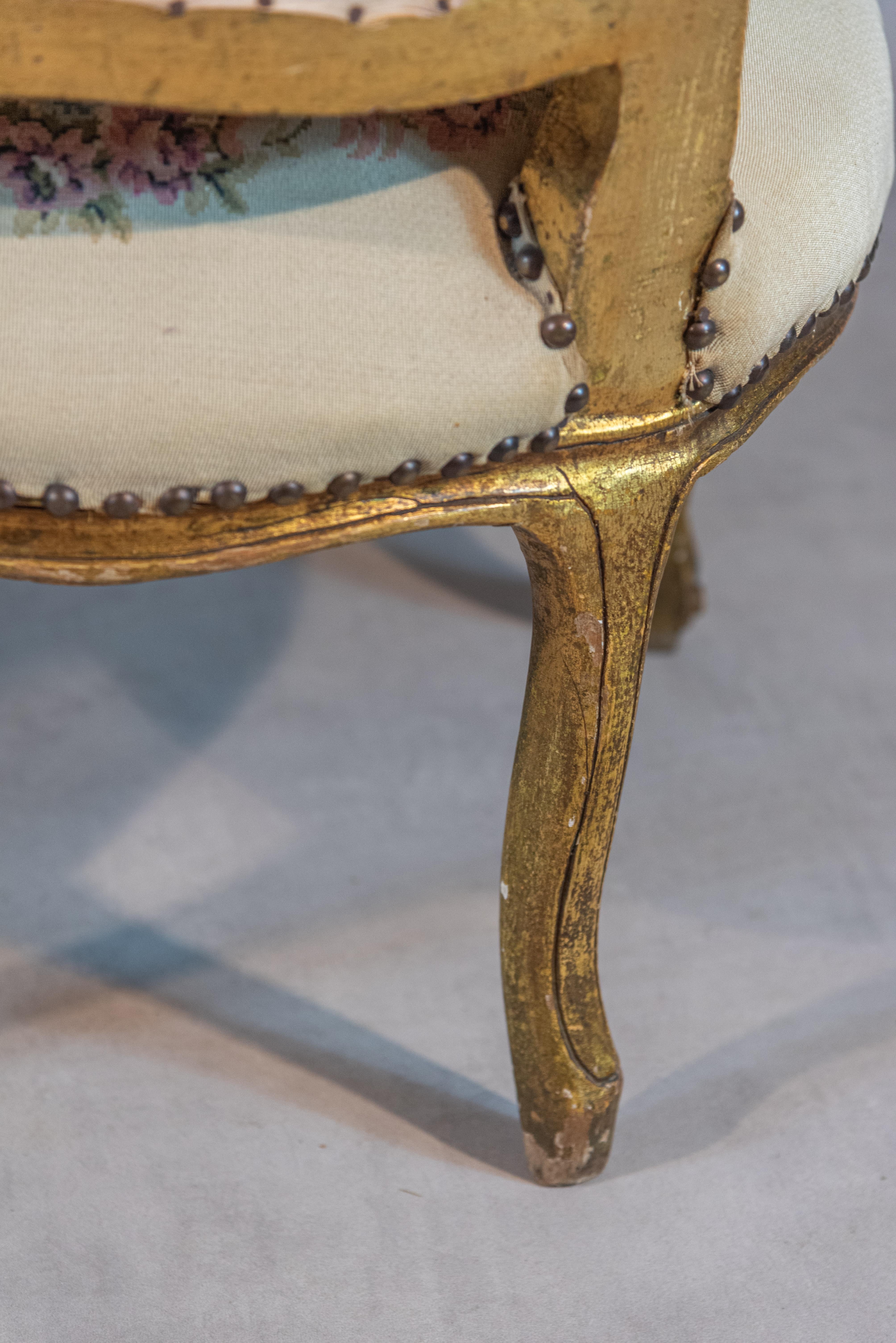 19th Century French Louis XV Style Pair of Armchairs For Sale 7