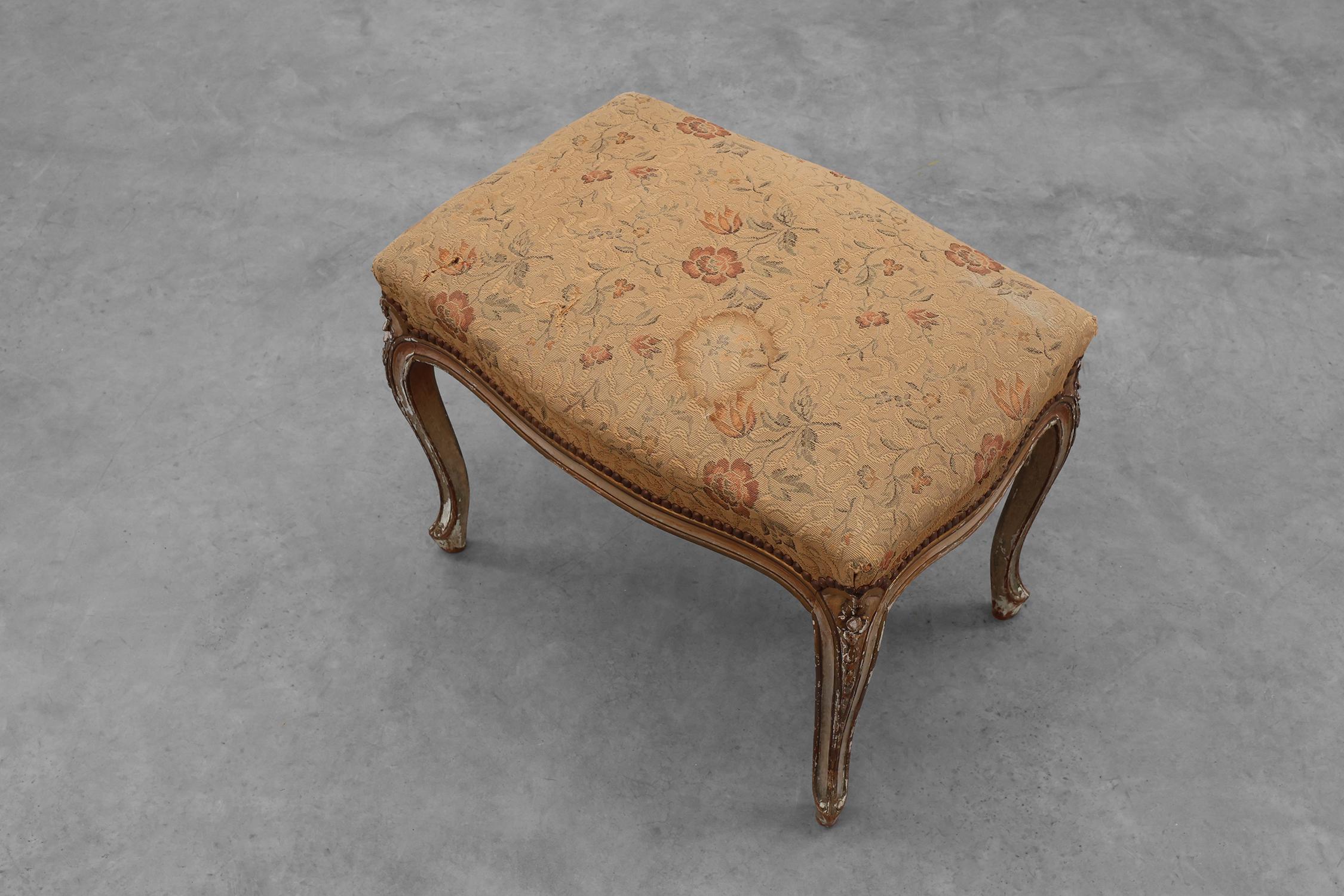Tissu Banc ou tabouret de piano français du 19e siècle de style Louis XV en vente