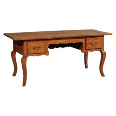 19th Century French Louis XV Style Provincial Desk in Fruitwood