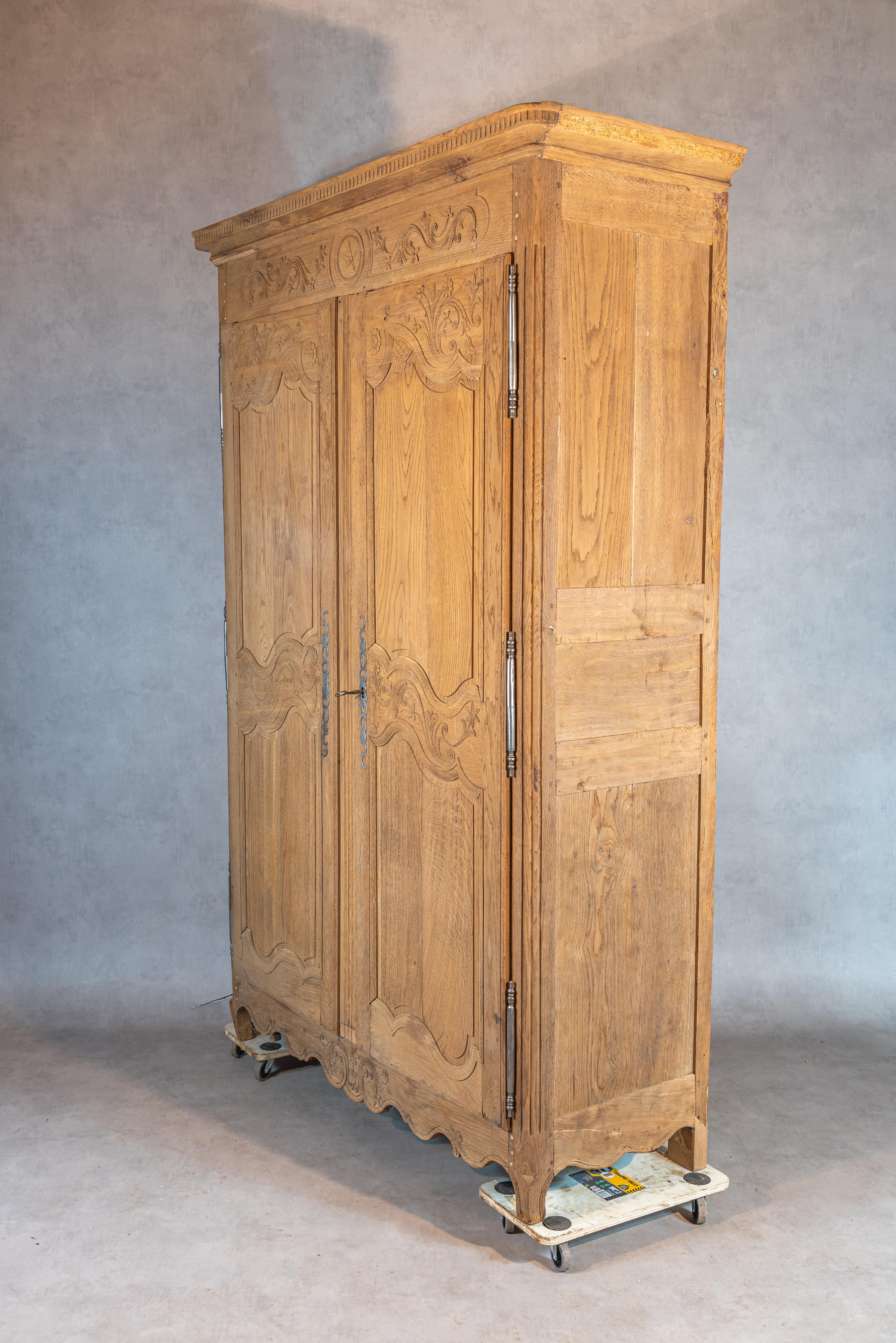 19th Century French Louis XV Style Redesigned Bleached Armoire or Buffet  In Good Condition For Sale In San Antonio, TX