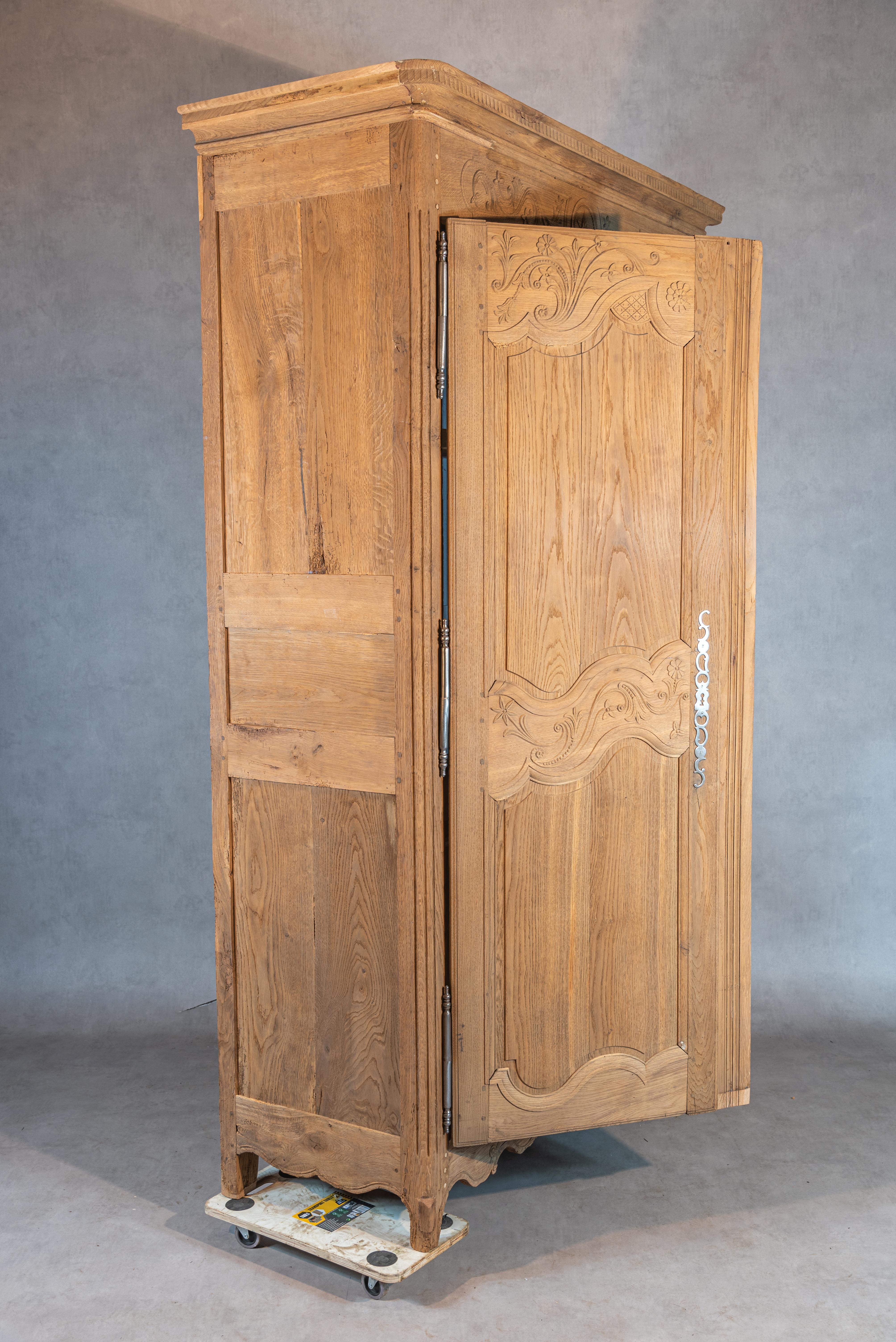 19th Century French Louis XV Style Redesigned Bleached Armoire or Buffet  For Sale 1