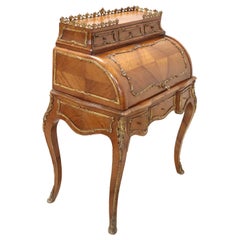 19th Century French Louis XV Style Rosewood and Ormolu Bureau or Writing Desk
