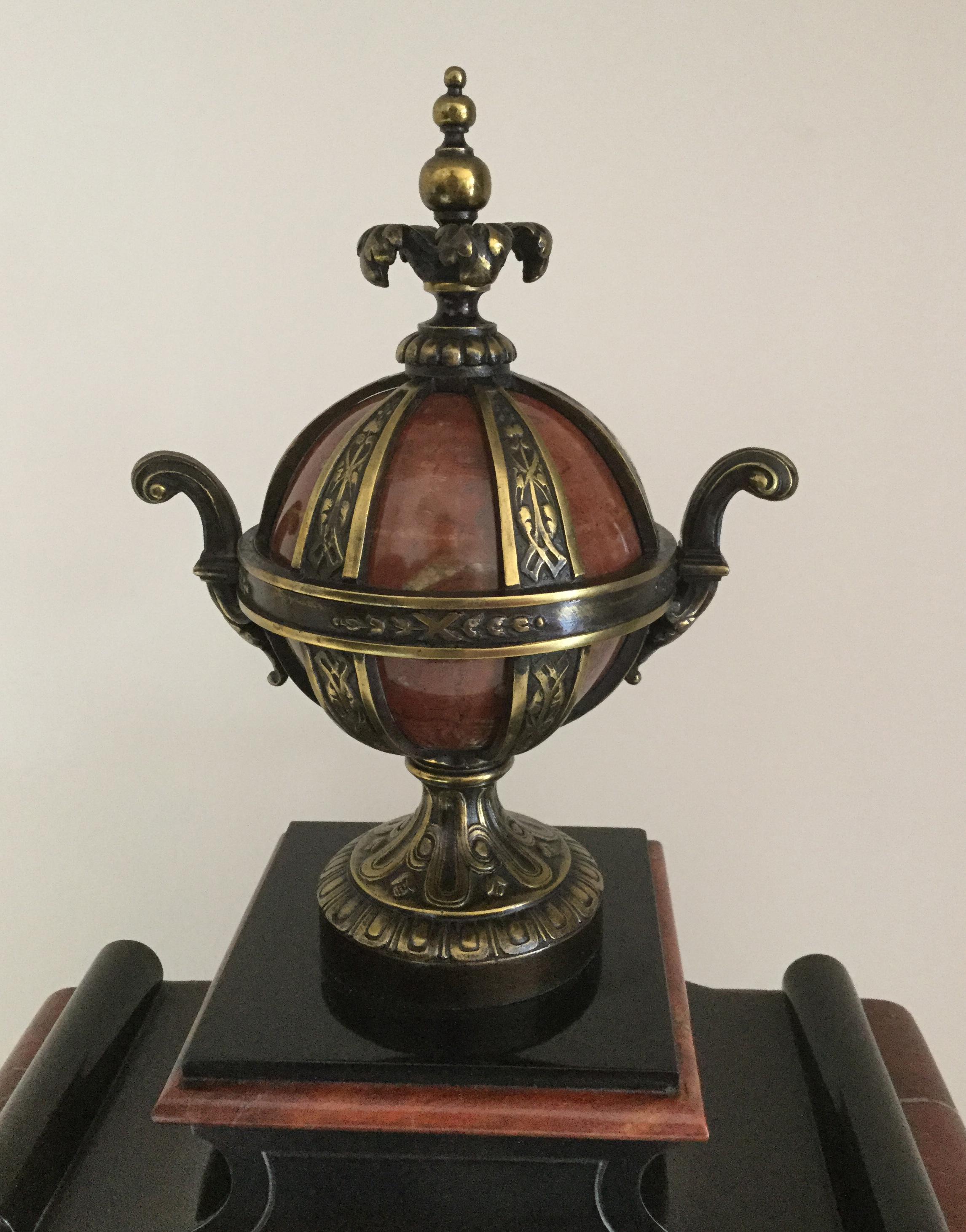 Polished French Louis XV Style Library Clock, circa 1880