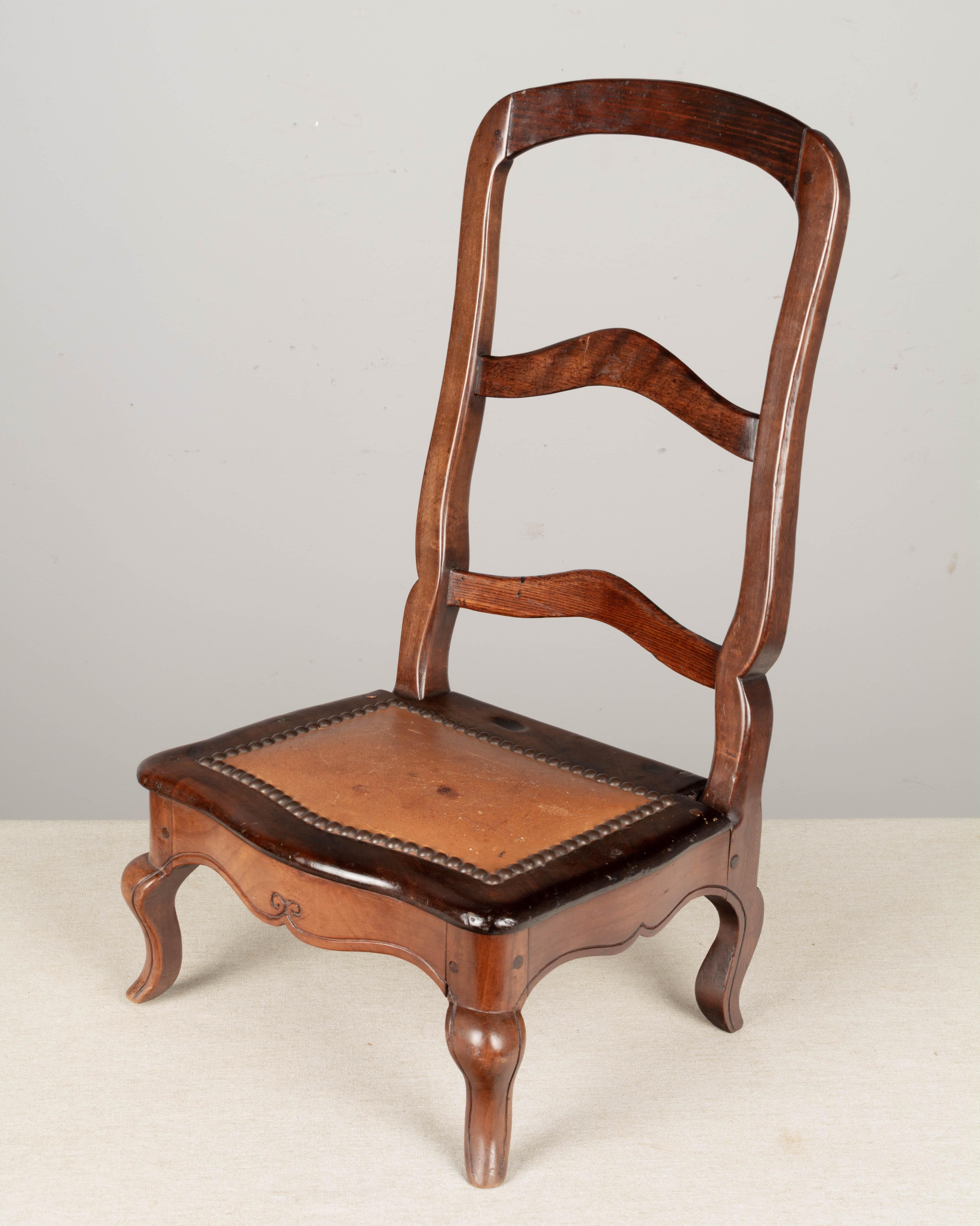 Hand-Carved 19th Century French Louis XV Style Sampler Chair For Sale