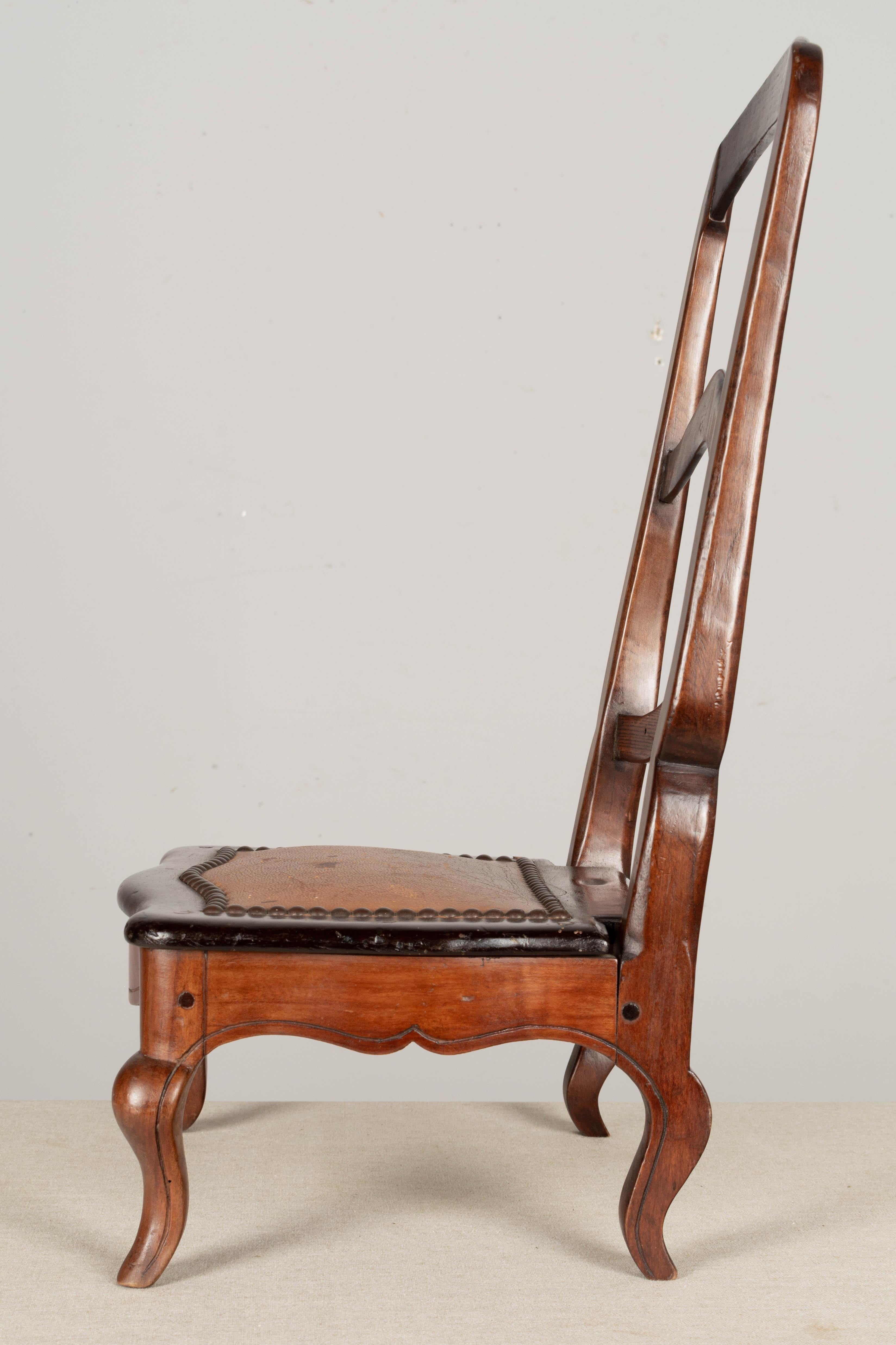 Laiton Chaise Sampler française du 19ème siècle de style Louis XV en vente