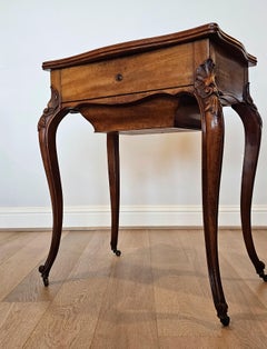 19th Century French Signed Ledet Louis XV Sewing Work Dressing Vanity Table